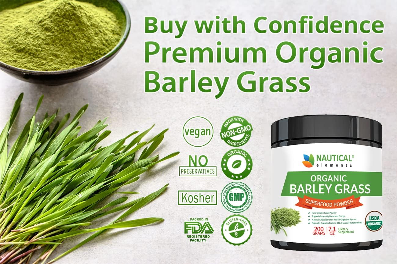Nautical Elements Barley Grass Powder 7.1 Ounces
