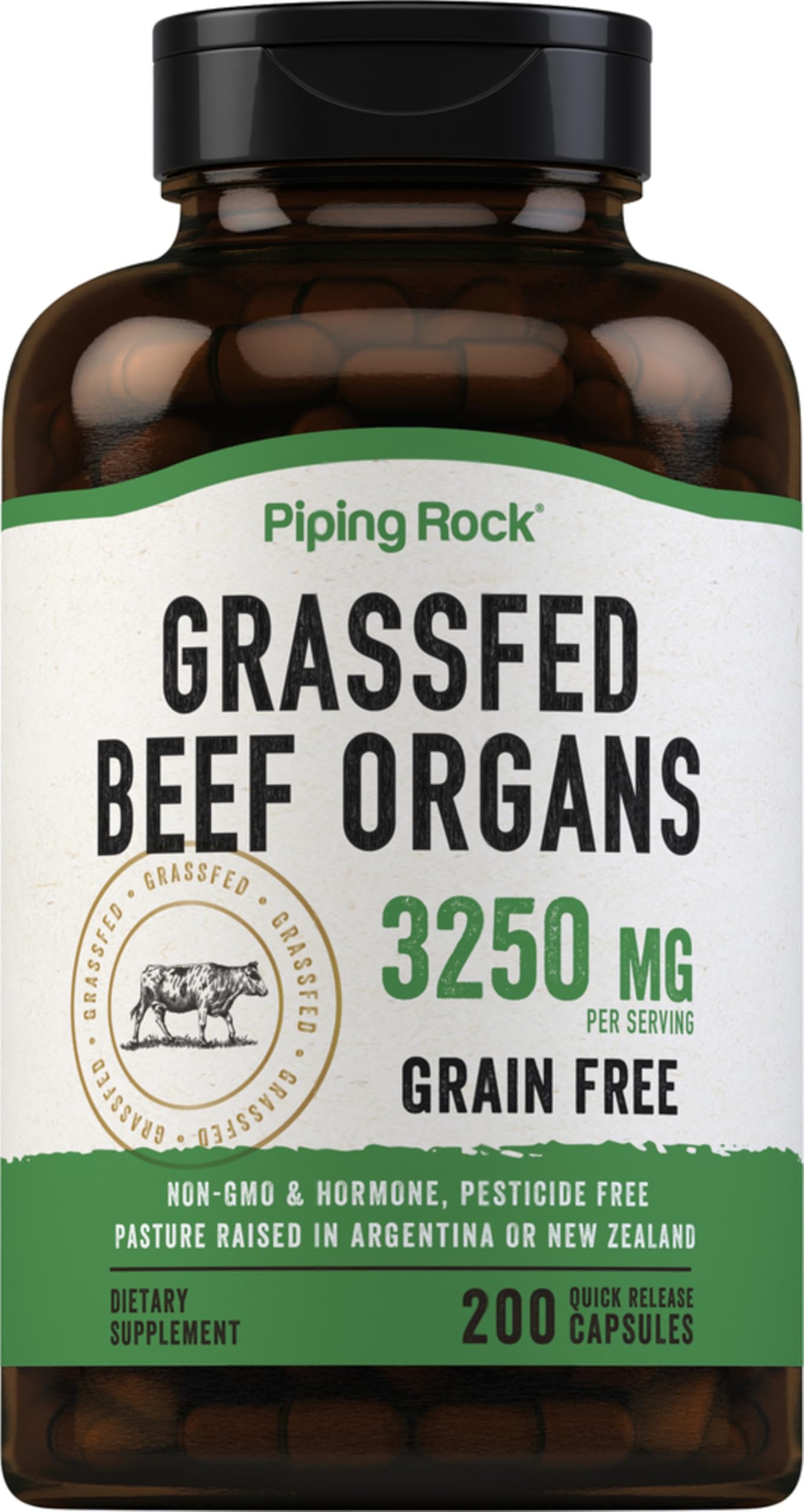 Piping Rock Elderberries Dried Organic Supplement Capsules 200 Count