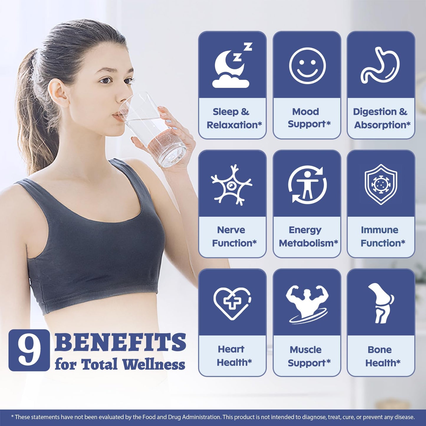 DR. CROWN 10 in 1 Magnesium Complex with Vitamin B6, Higher Absorption Magnesium Supplement for Sleep, Nerves & Heart Health, Bones, Muscle, Recovery, Energy, Vegan Non-GMO, 120 Capsules