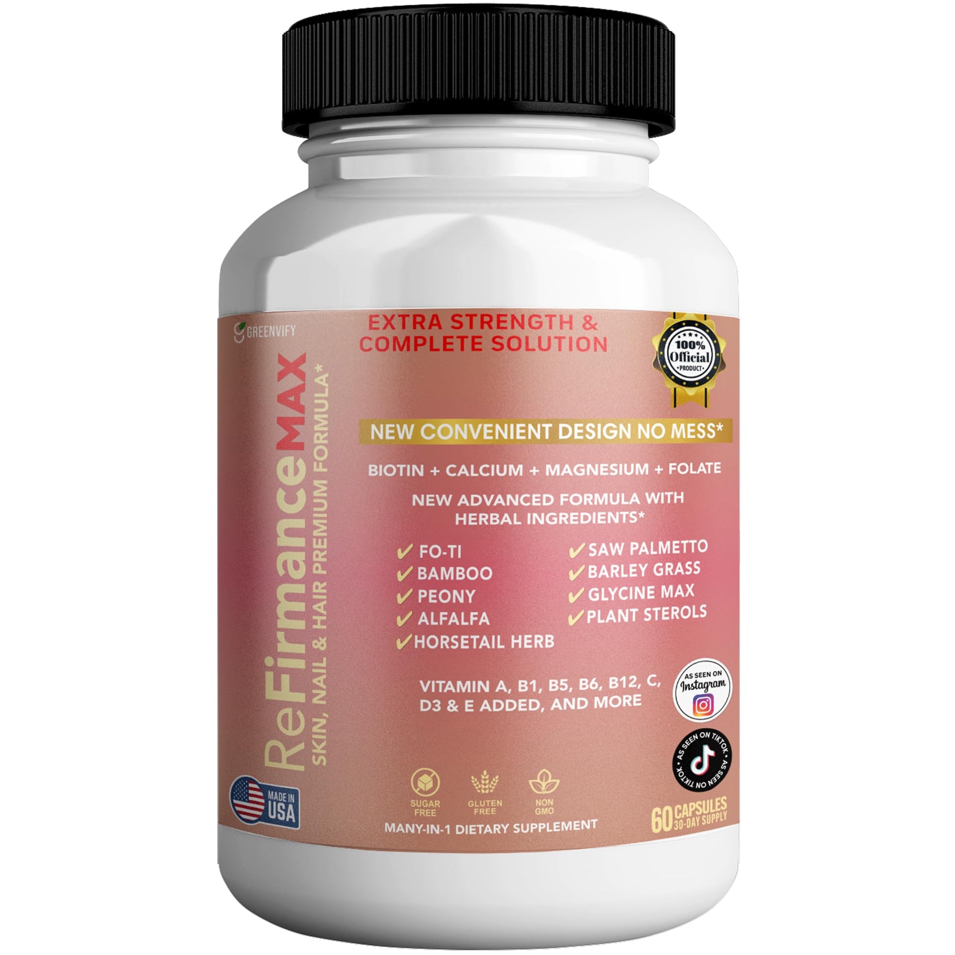 GREENVIFY ReFirmanceMax Hair Growth Supplement 60 Capsules