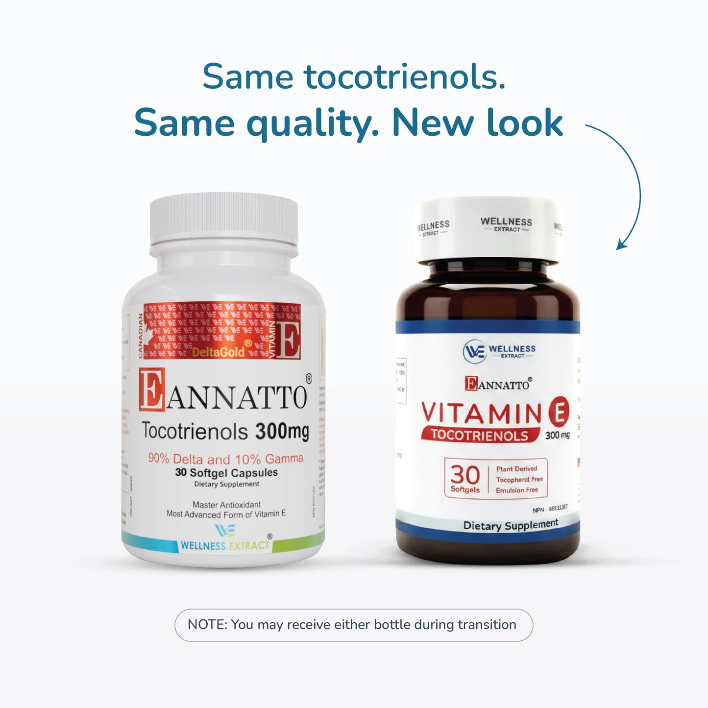 WELLNESS EXTRACT Eannatto Tocotrienols Vitamin E Supplements Tocopherol Free, Non-GMO, Gluten Free & Antioxidant 30 Softgels