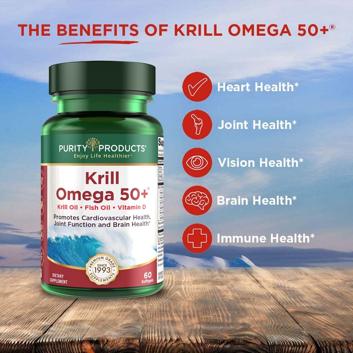 Purity Products Krill Omega 50 Softgels 60 Count