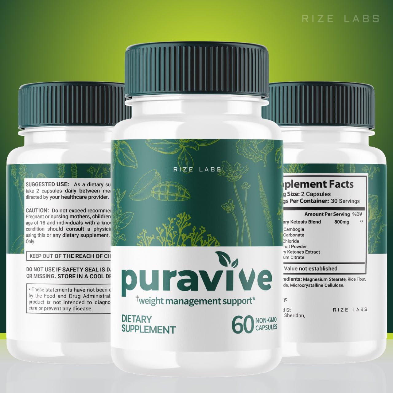 Rize Labs Puravive Detox & Cleanse 300 Capsules