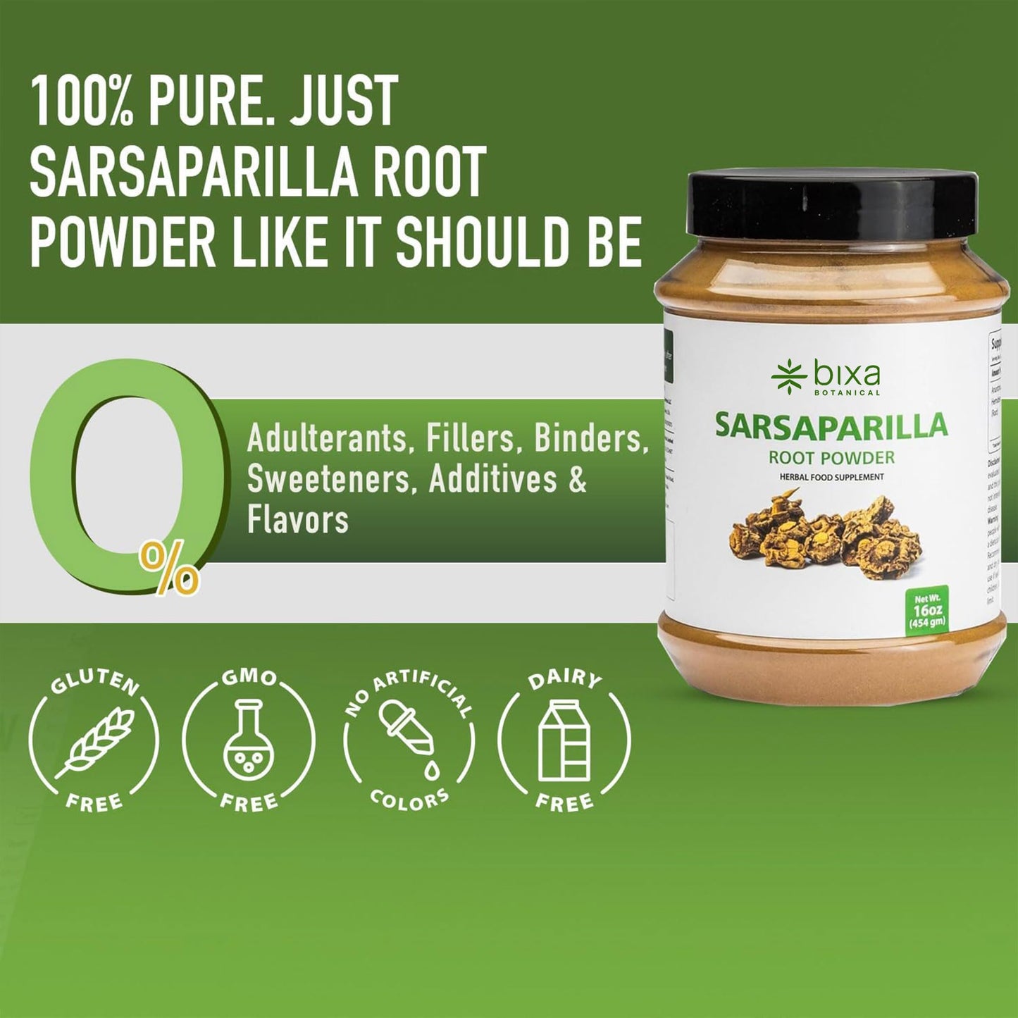 bixa BOTANICAL Sarsaparilla Root Powder Hemidesmus Indicus (Anantmool) Ayurvedic Herbal Supplement Powder 16