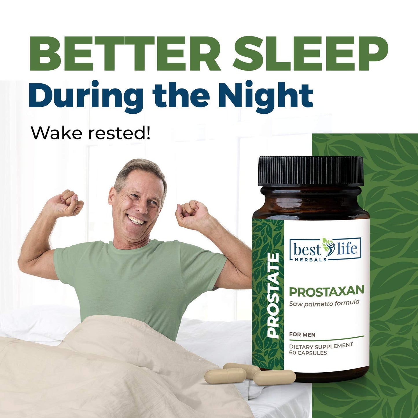 Best Life Herbals ProstaXan Saw Palmetto Supplement for Men’s Prostate and Bladder Health Capsule, 2 Bottles