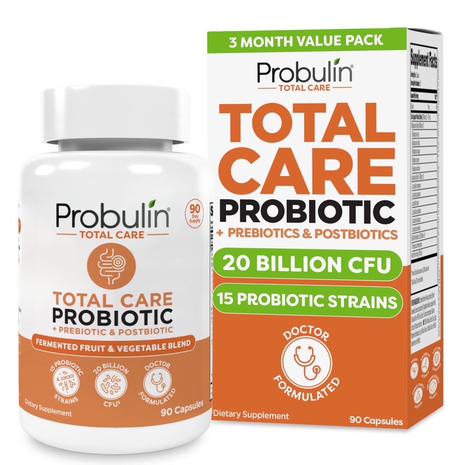 Probulin Total Care Probiotic Supplement Capsule 90 Count