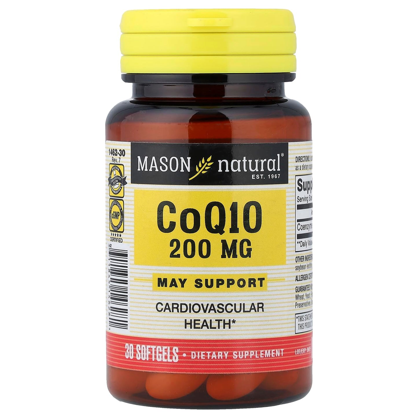 Mason Natural Q-10 Co-Enzyme Softgels 200 mg, 30 Count