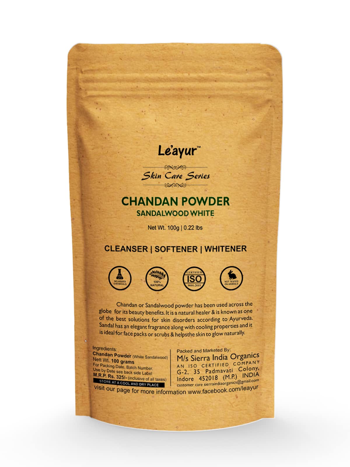 Le'ayur Chandan (Sandalwood) Powder 3.5 Ounce