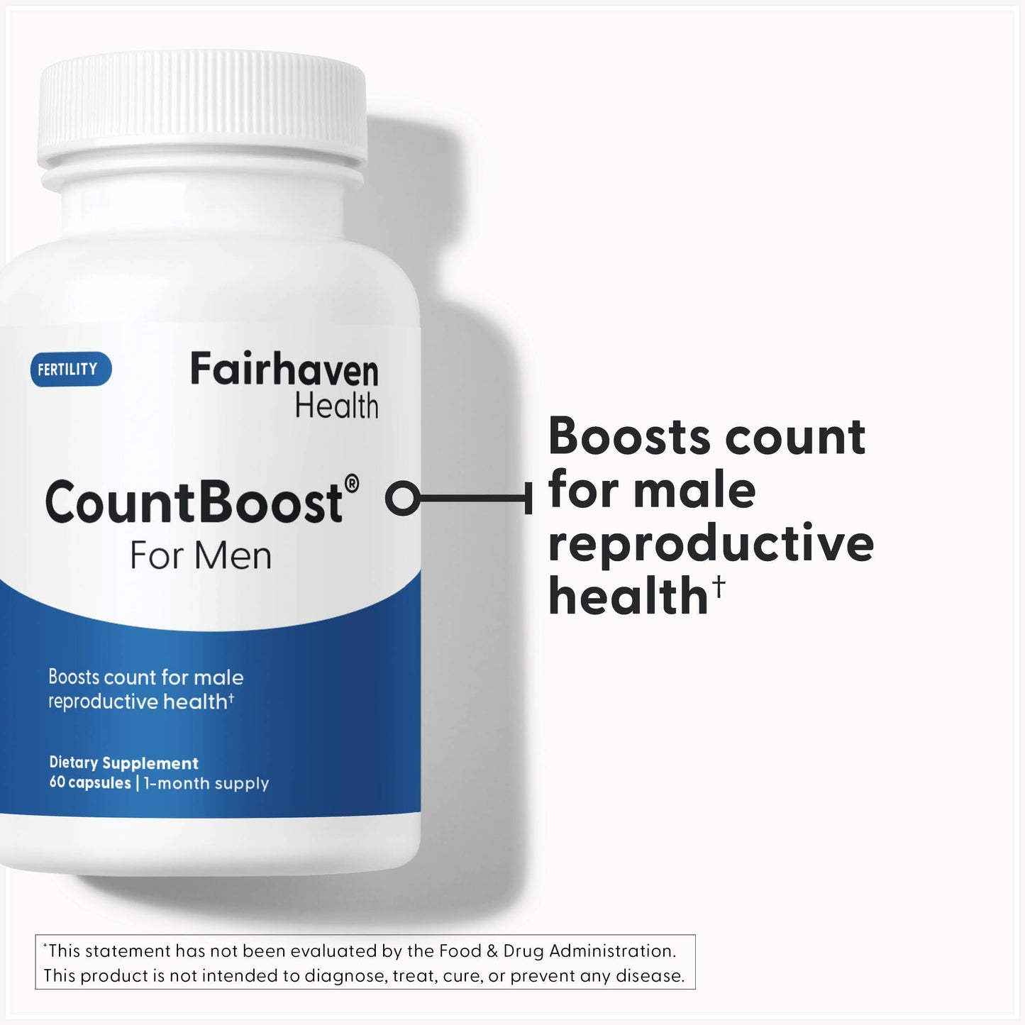 Fairhaven Health CountBoost for Men Optimal Count and Volume Male Fertility Supplement Capsules, 60 Capsules