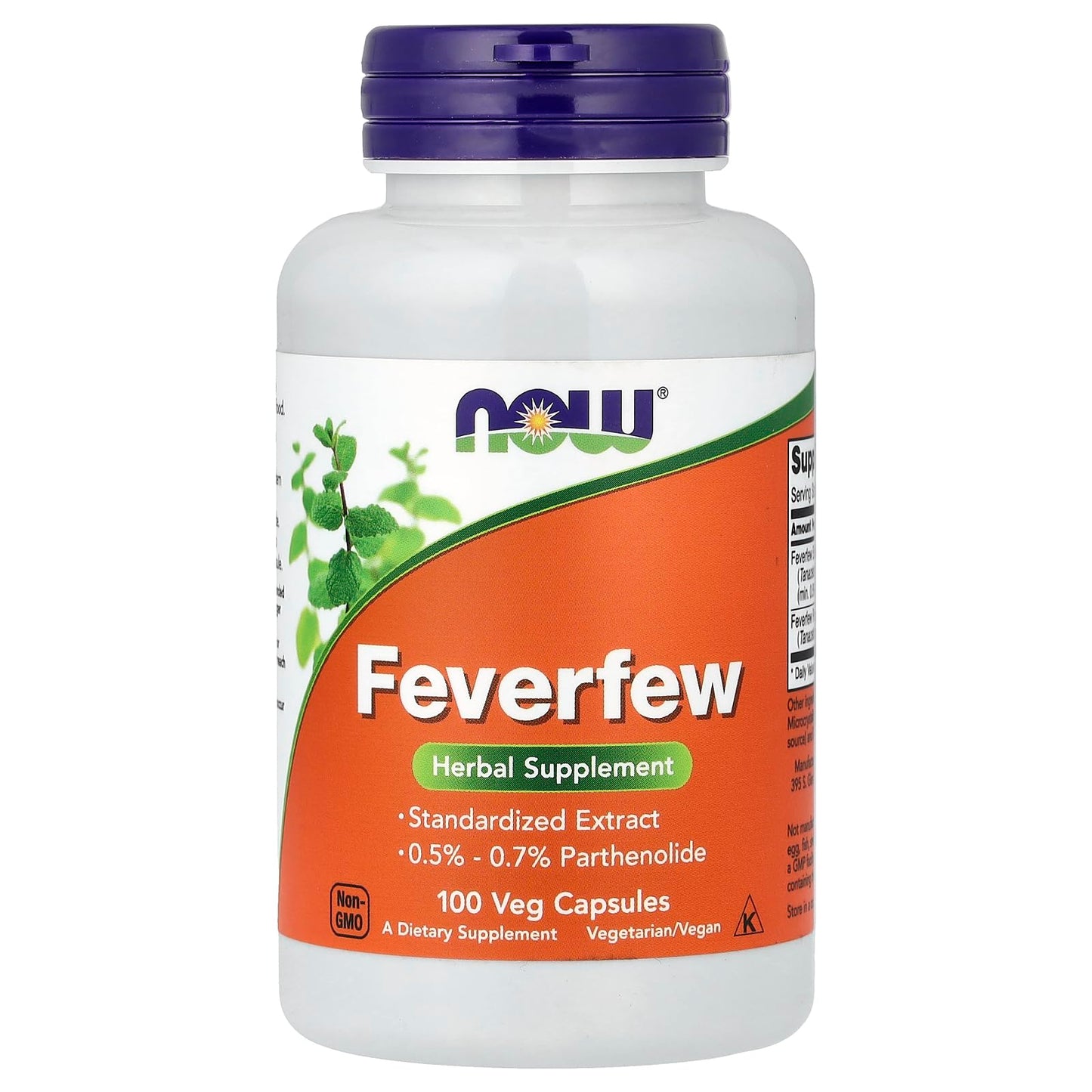 NOW Foods Feverfew Veg Capsules 100 Capsules