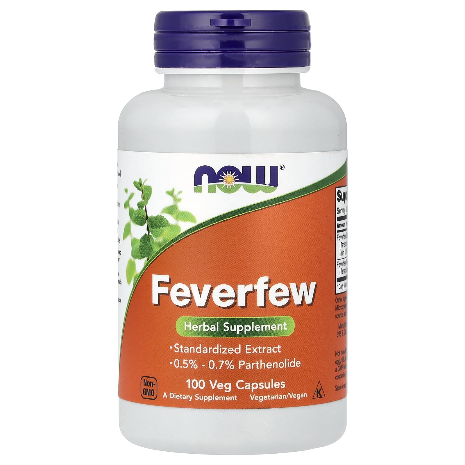 NOW Foods Feverfew Veg Capsules 100 Capsules