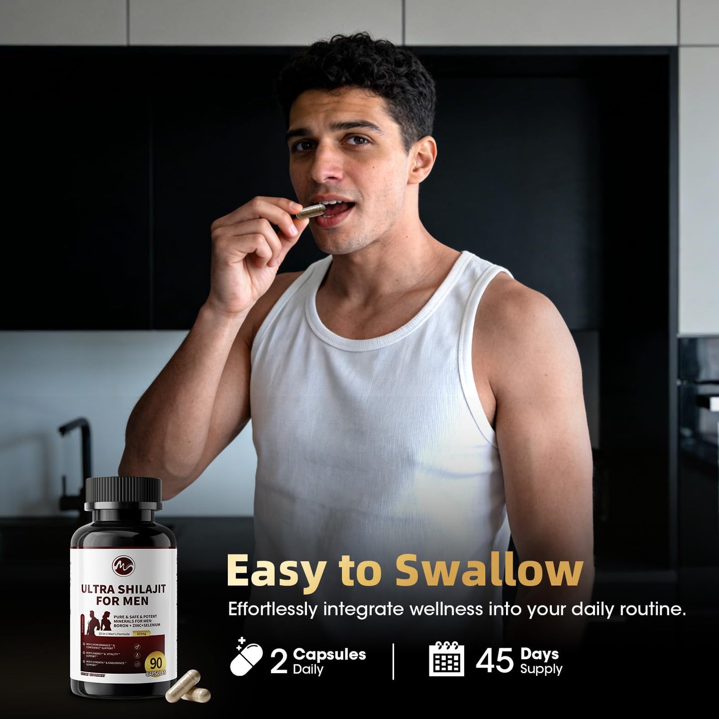 M inch Shilajit for Men, 90 Capsules