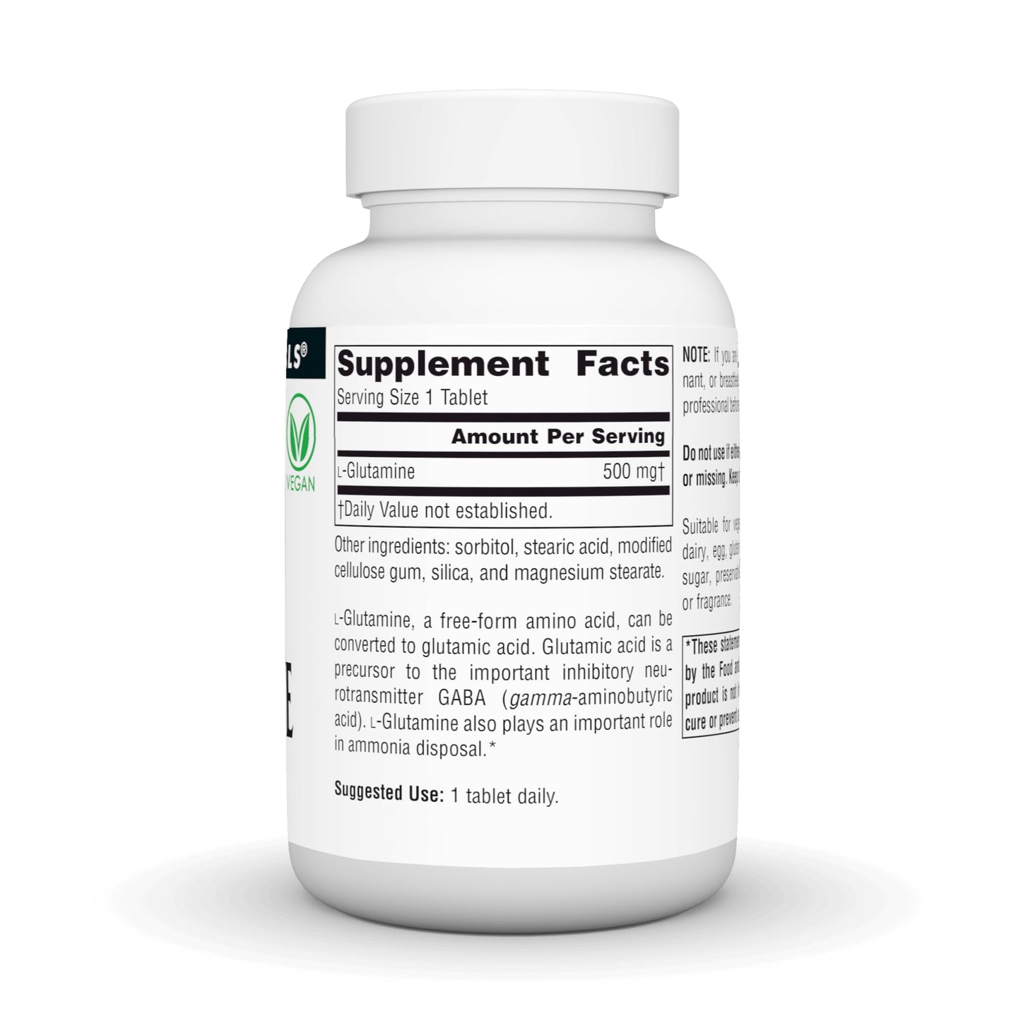 Source Naturals Free Form L-Glutamine 500mg Tablet, 100 Count