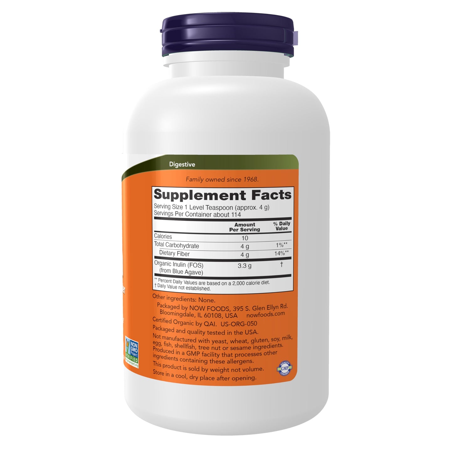 NOW Foods Inulin Prebiotic Powder, 16 oz