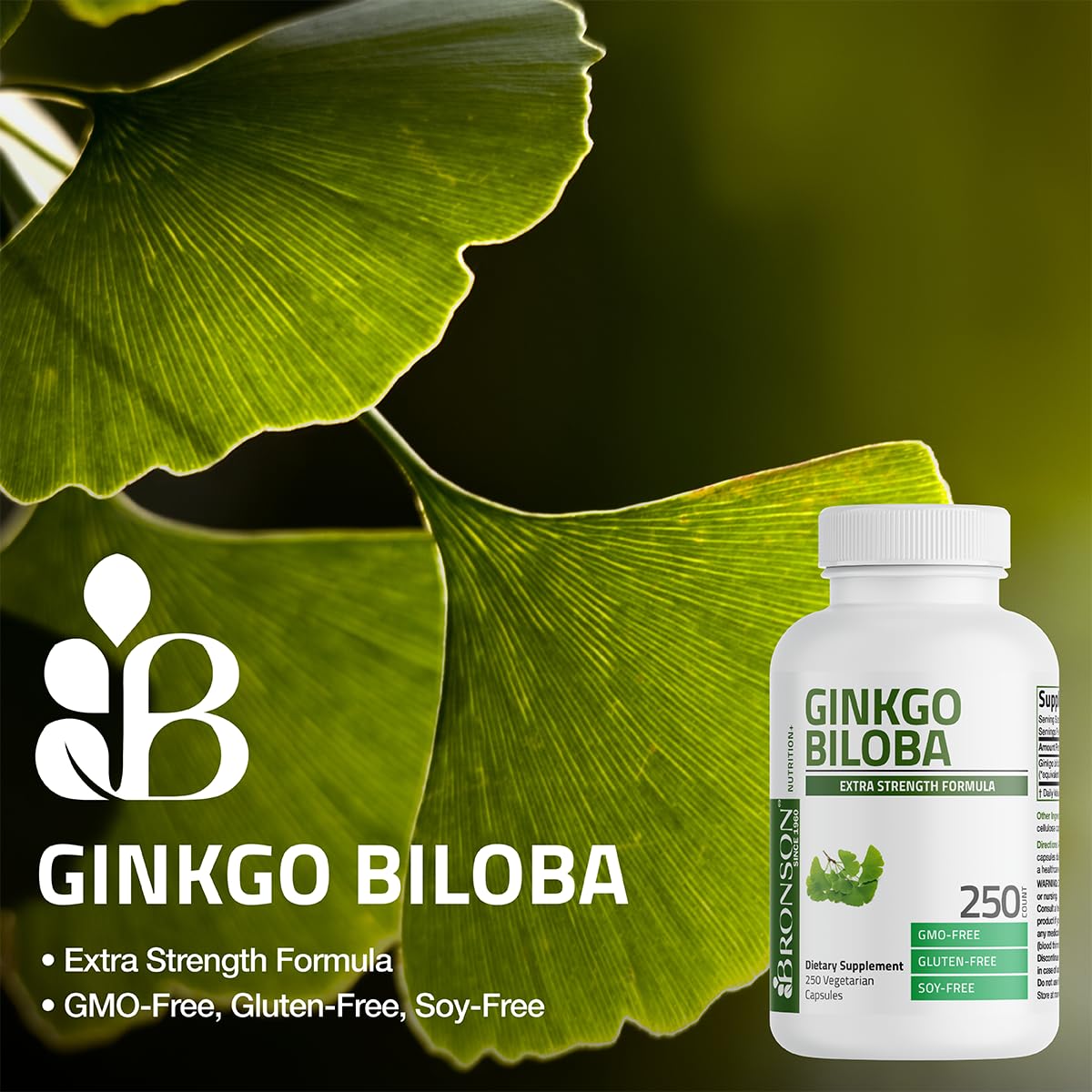 Bronson Ginkgo Biloba Extra Strength Brain & Memory Support Capsules 360