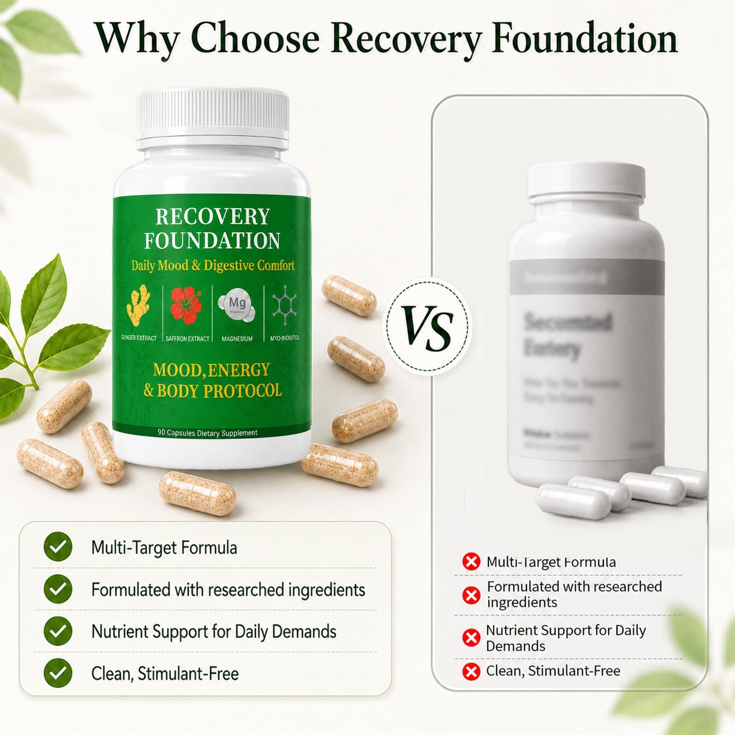 Zephrino Zafira Organics Recovery Foundation Capsules, 90 Capsules