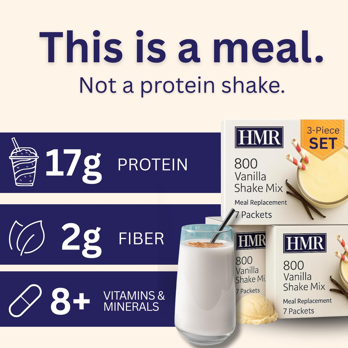 HMR 800 Vanilla Meal Replacement Shake Mix Powder, 33.39 Ounce