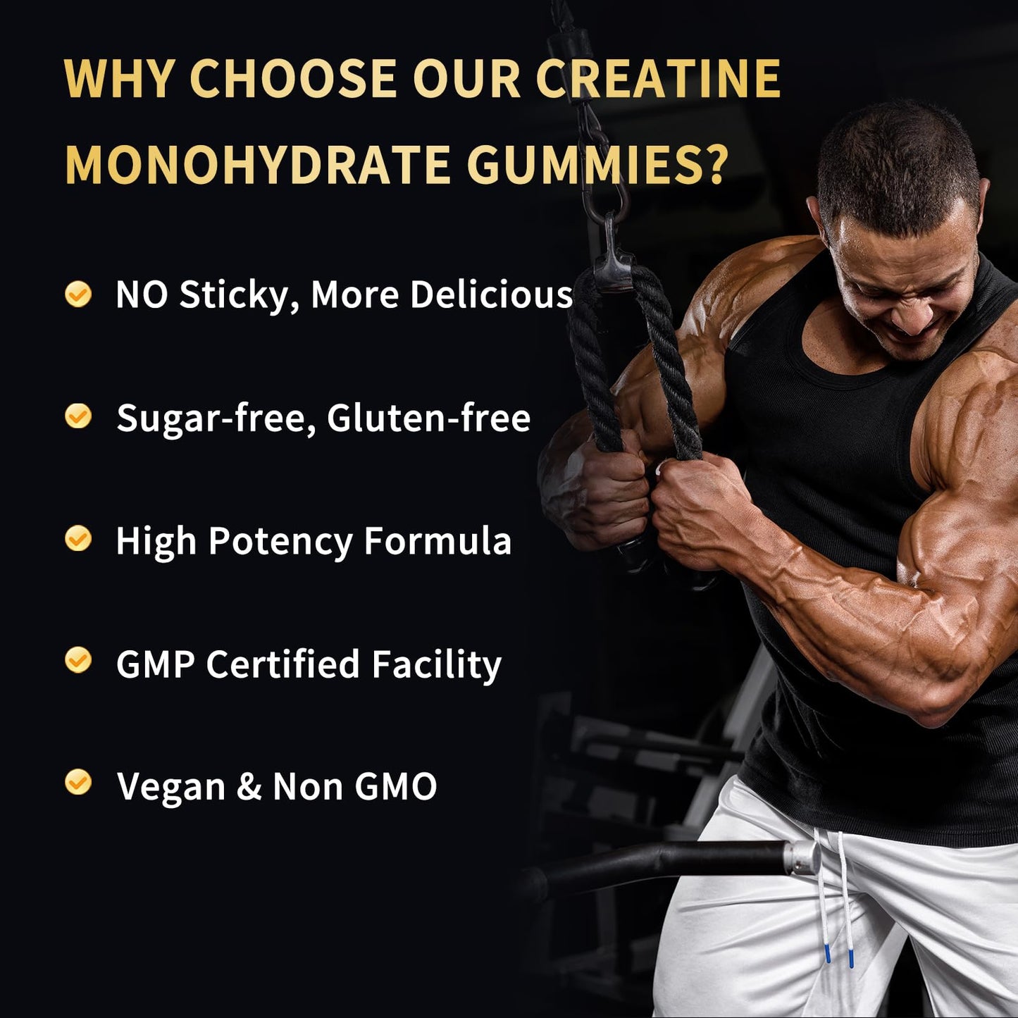 OUYIYUA Creatine Monohydrate Gummies 5000mg, 120 Count