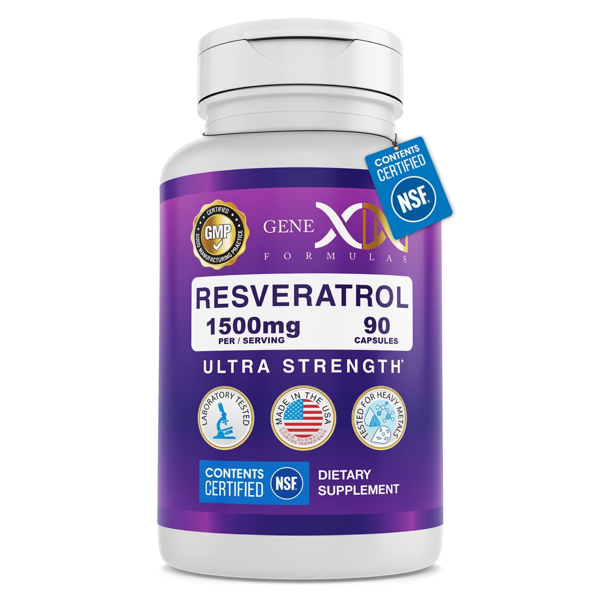 Genex Formulas Resveratrol 1500 mg Capsule, 90 Count