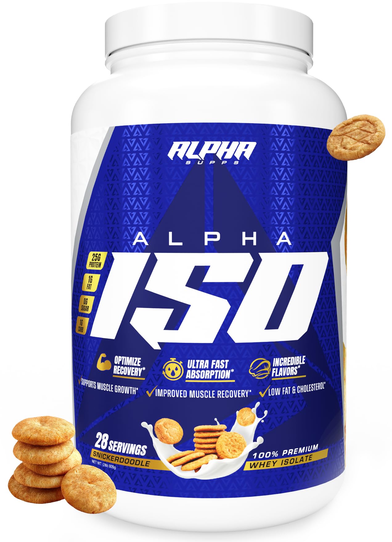 Alpha Supps ISO Low Carb 100% Whey Protein Isolate Powder, 32 Servings