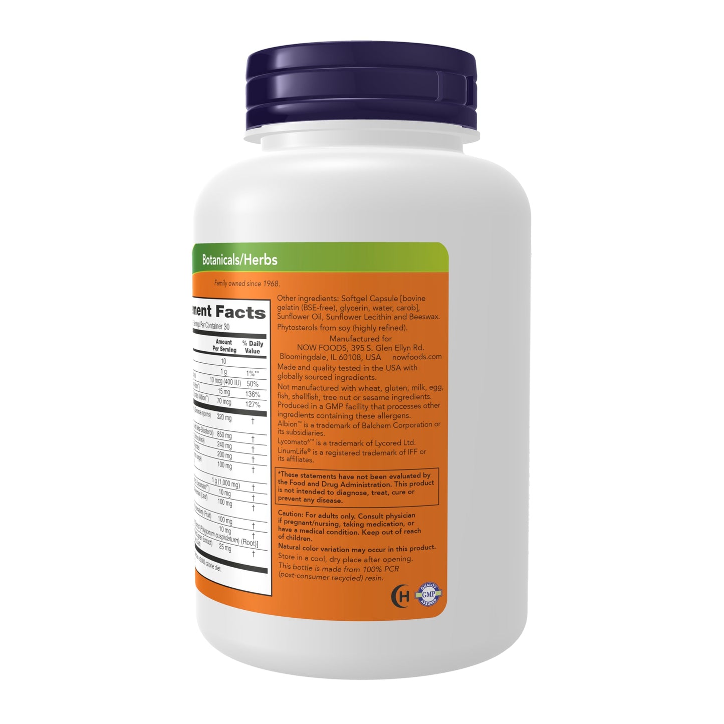 NOW Foods Prostate Health Clinical Strength Saw Palmetto, Beta-Sitosterol & Lycopene Softgels, 90 Count