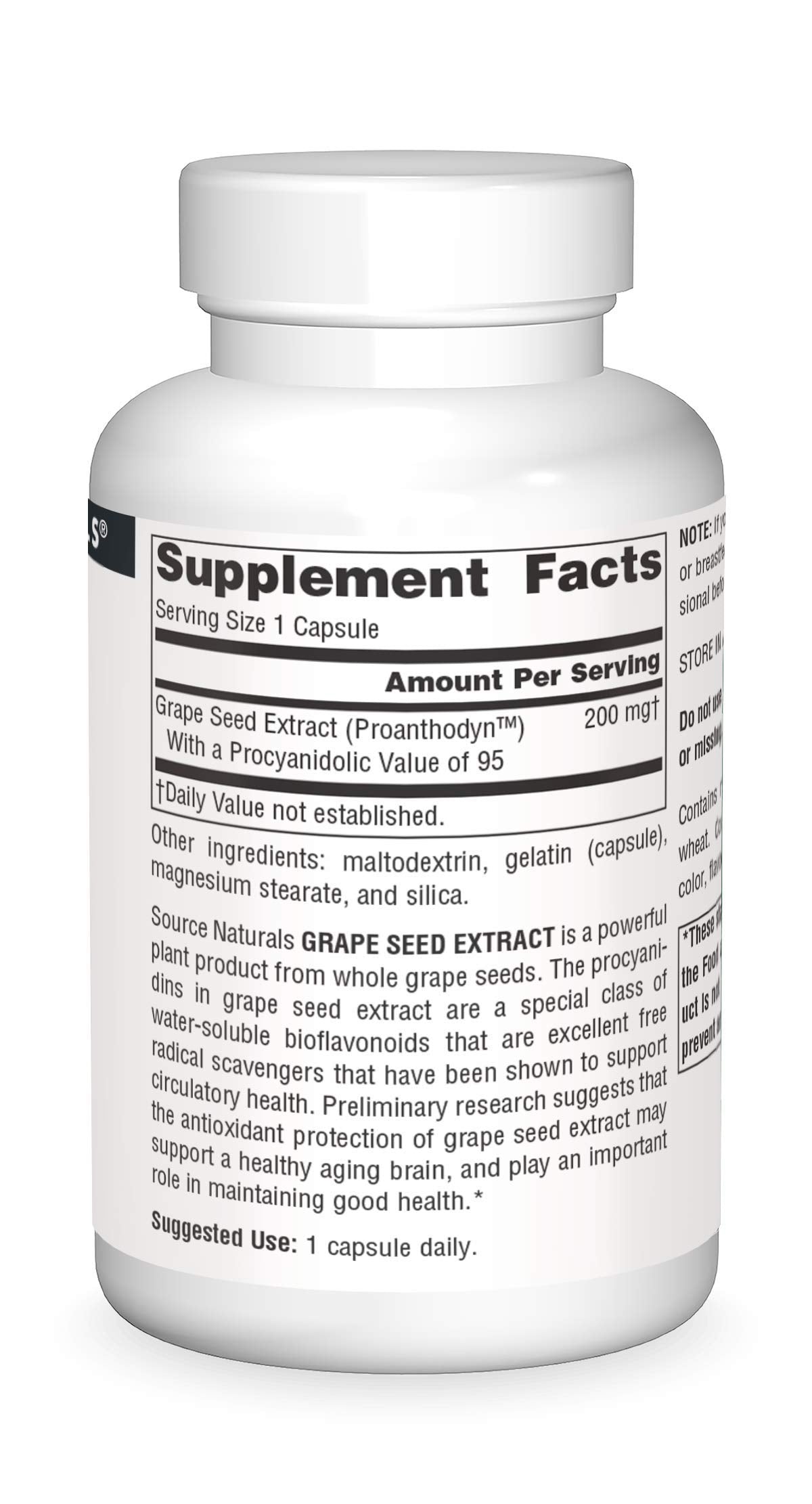 Source Naturals Proanthodyn Grape Seed Extract 200 mg, 90 Capsules