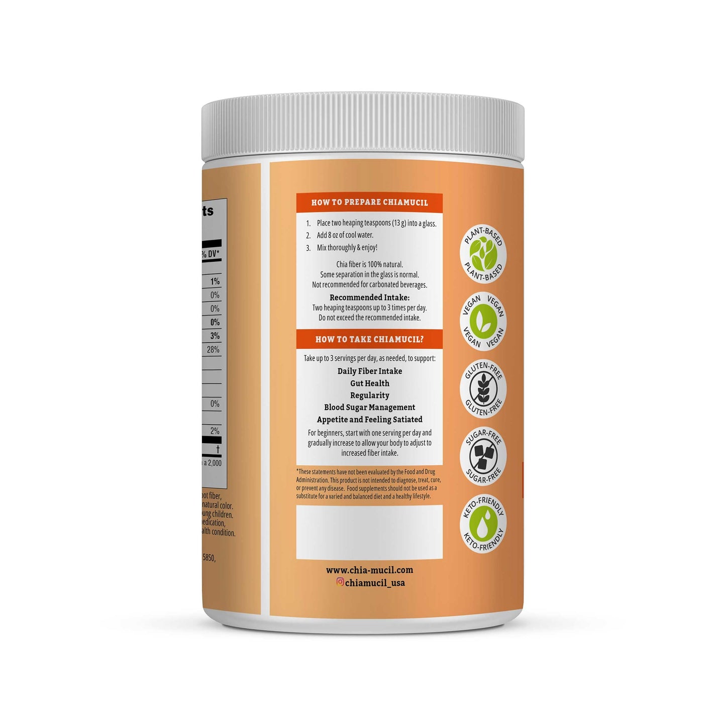 BENEXIA Chiamucil Prebiotic Chia & Inulin Fiber Powder 16
