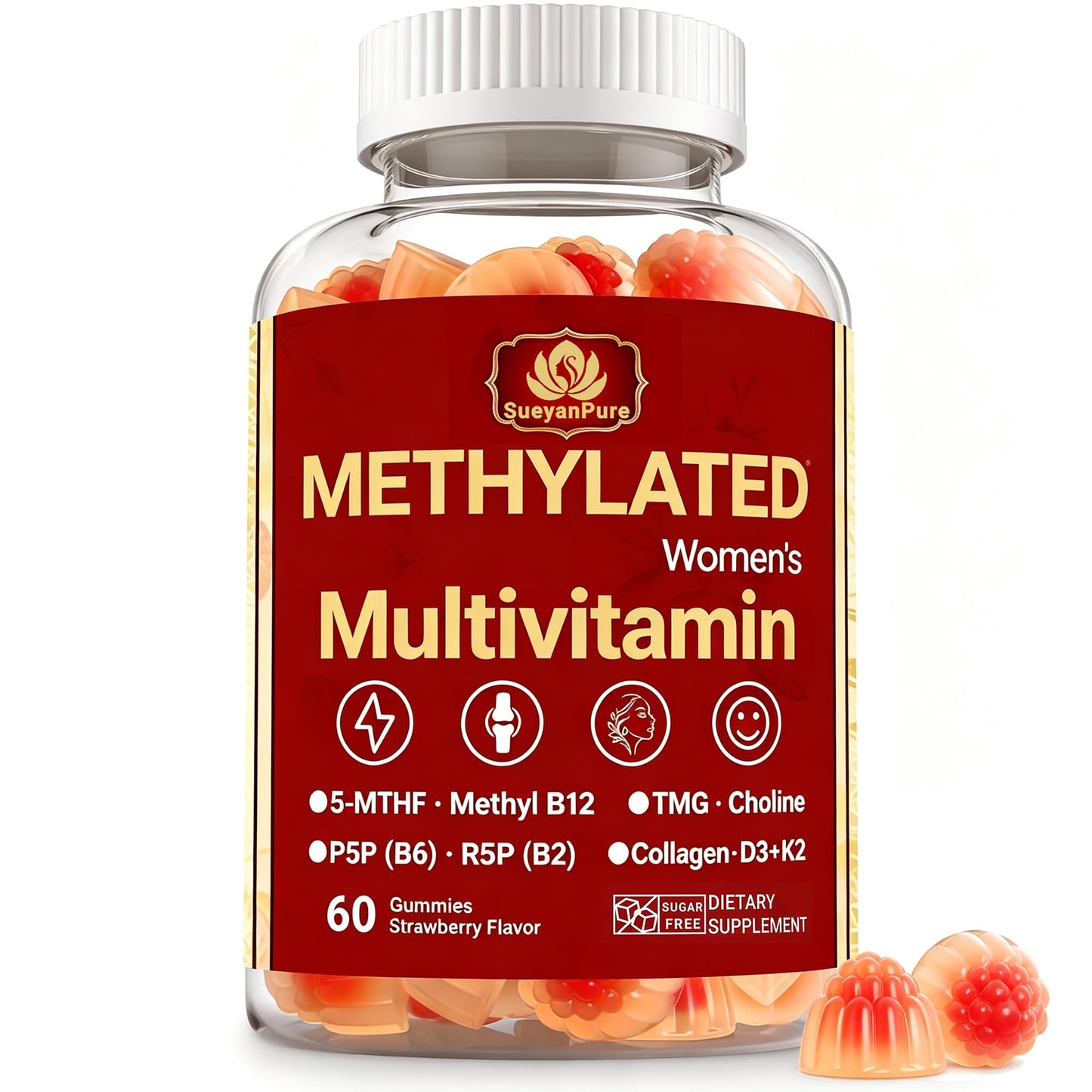 SueyanPure Methylated Women's Multivitamin Gummies, 60 Count
