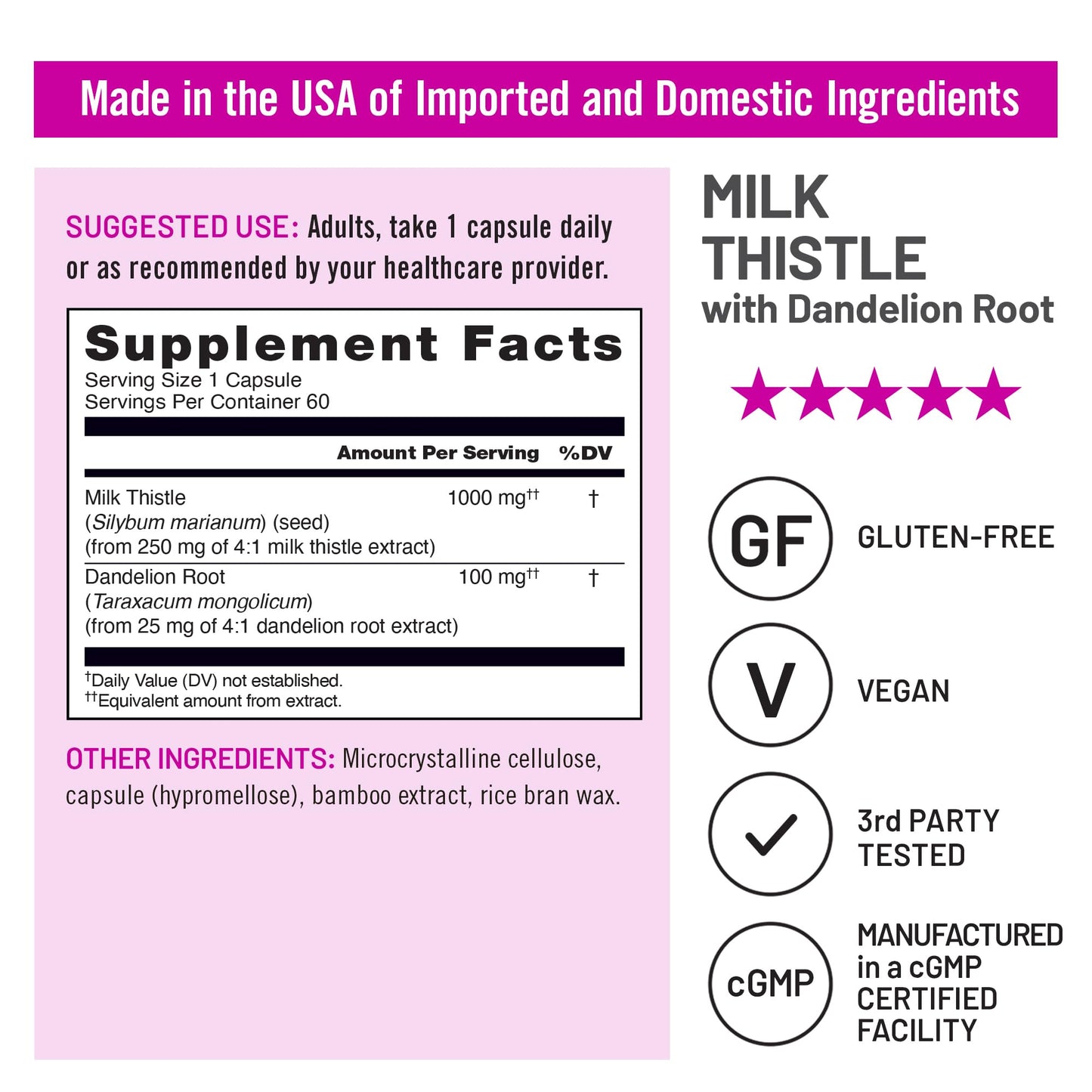 NatureWise Milk Thistle with Dandelion Root - Silymarin - Antioxidant Liver & Kidney Health Support Capsules, 60 Capsules