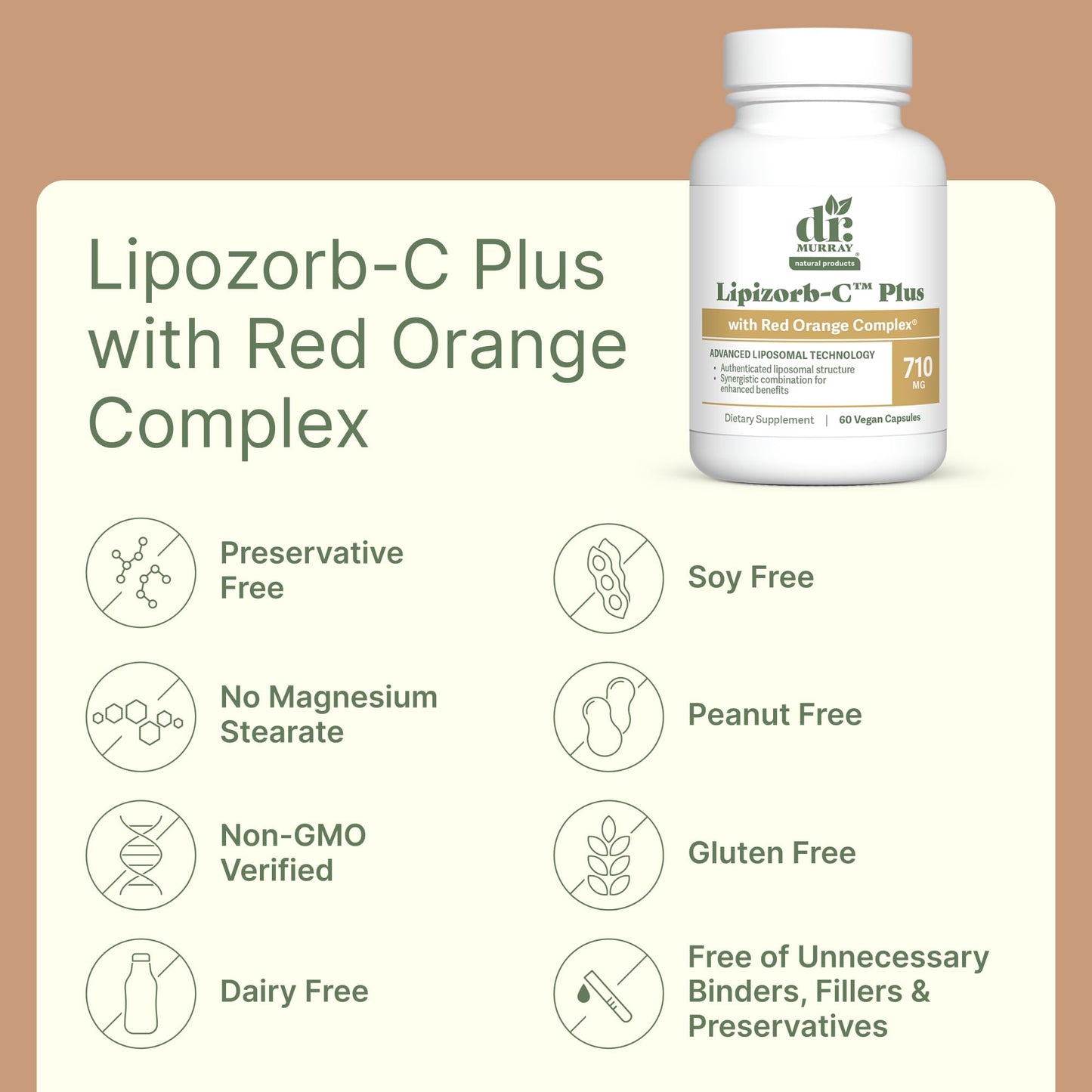 Dr. Murray Natural Products Lipizorb C Plus with Red Orange Complex Liposomal Vitamin C Capsule 1