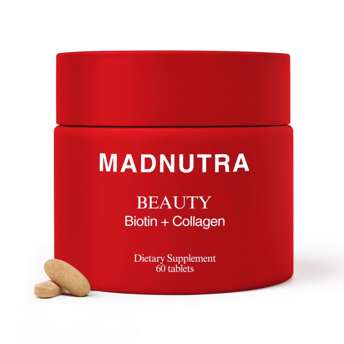 MadNutra Hair Skin Nails Vitamins - Biotin + Collagen Supplement, Vitamin C&E Complex for Healthy Hair Growth, Strong Nails & Glowing Skin - Premium Beauty Support Supplement for Women & Men, 60 Capsules