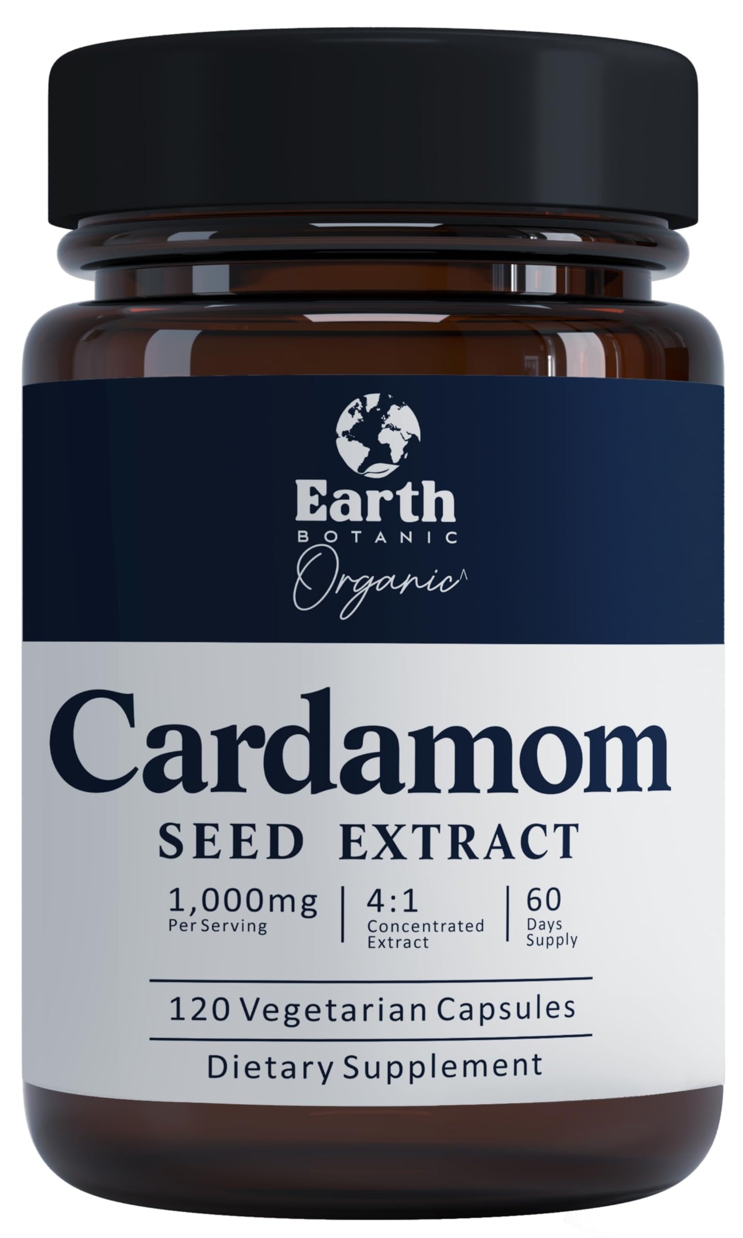 Earth BOTANIC Organic Cardamom Capsules 1000 mg, 1 Capsule