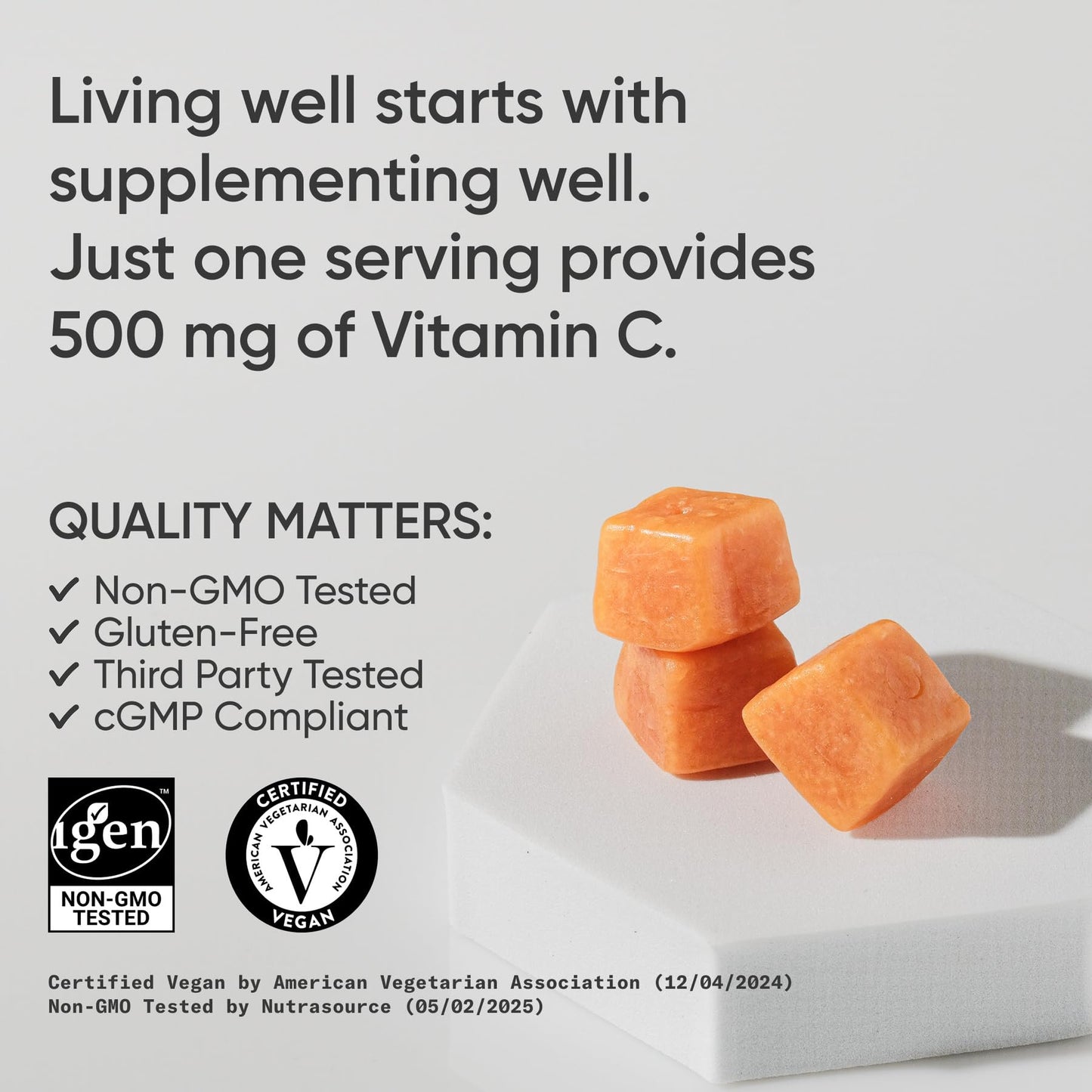 Sports Research Vitamin C Sugar-Free Gummies 500mg, 60 Count
