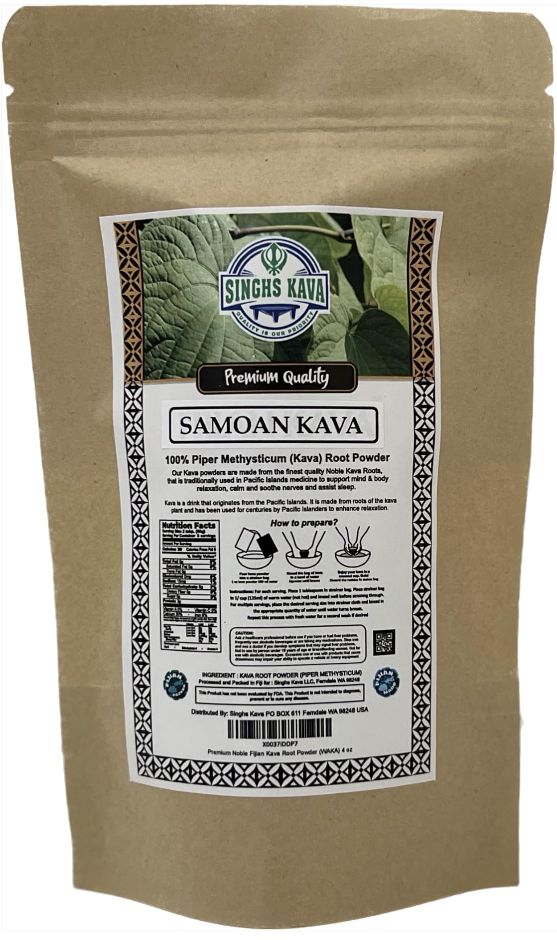 SINGHS Noble Kava Roots Powder 4 oz