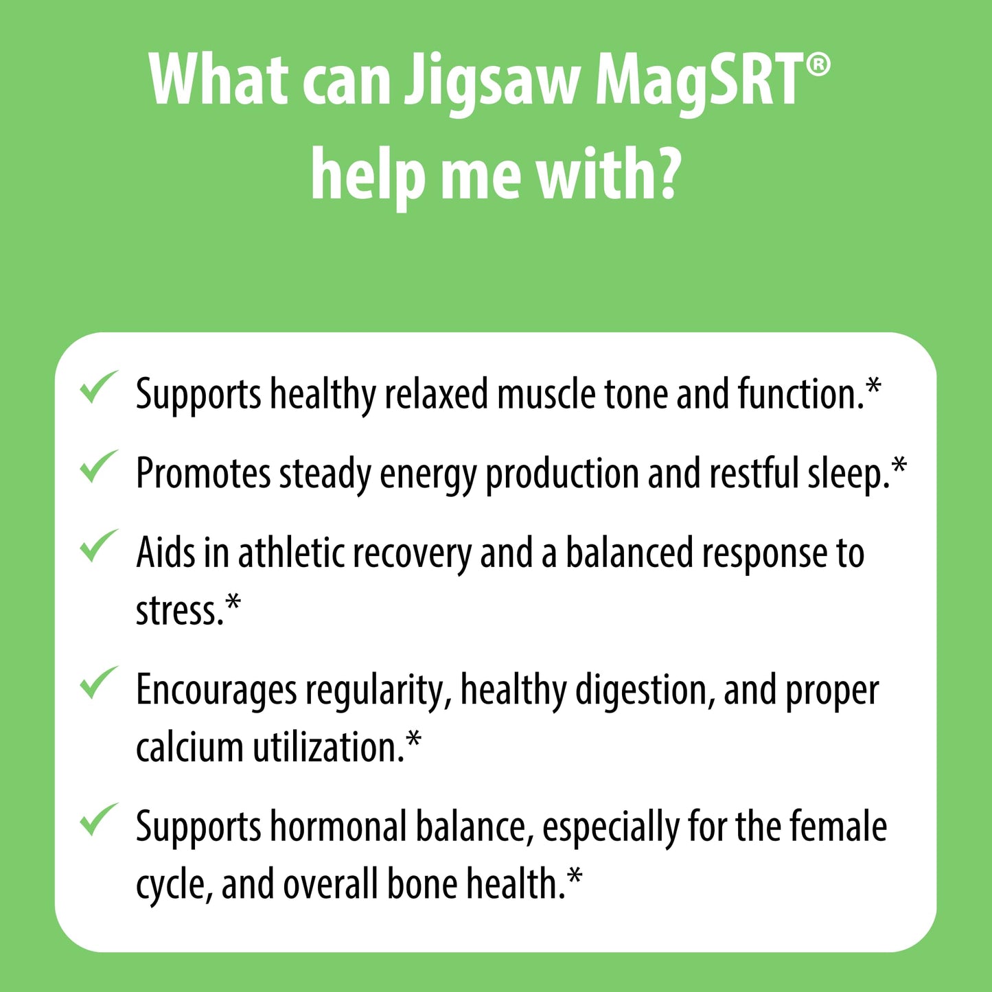 Jigsaw Health MagSRT Magnesium Supplement with Vitamin B6, Folate & B12, Tablet, 240 Tablets
