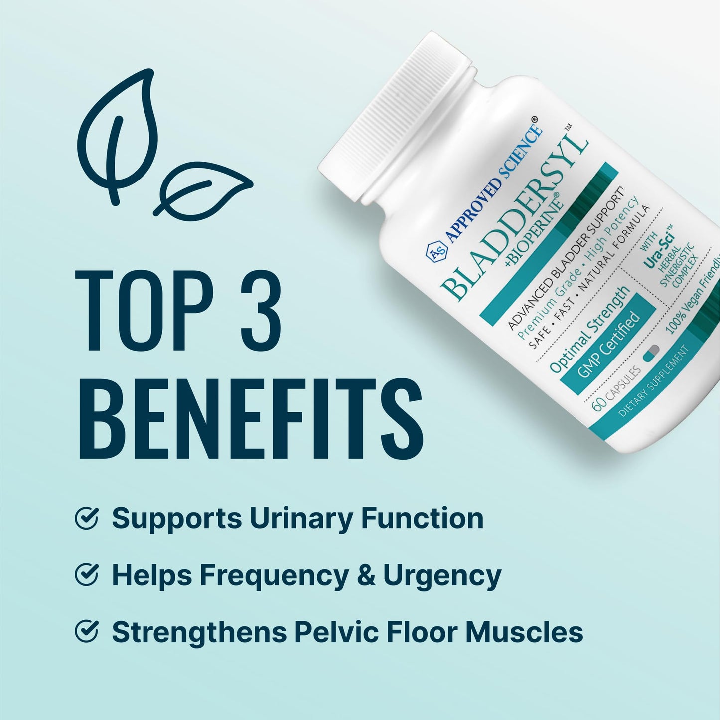 Approved Science Bladdersyl Urinary Incontinence Bladder Support High Absorption 360 Capsules