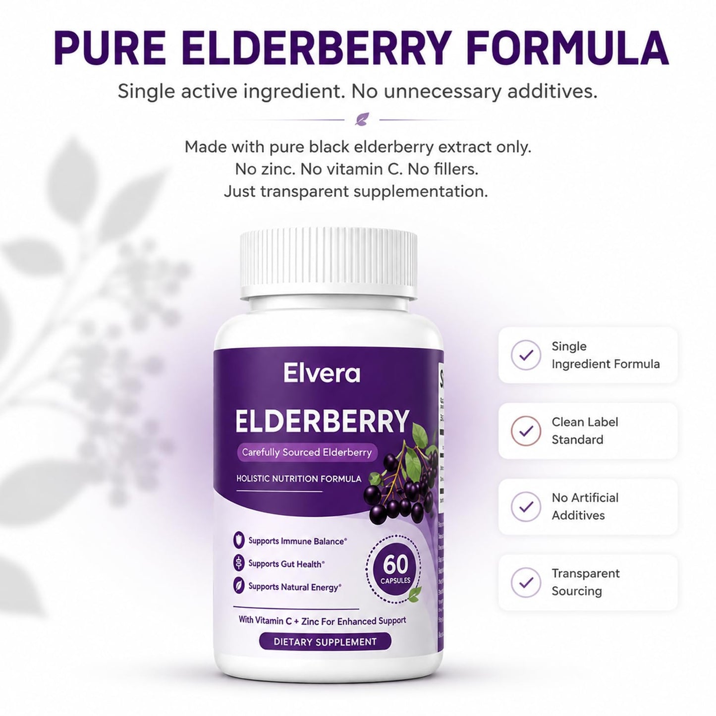 Elvera Organics Elderberry Gut Support Powder 60