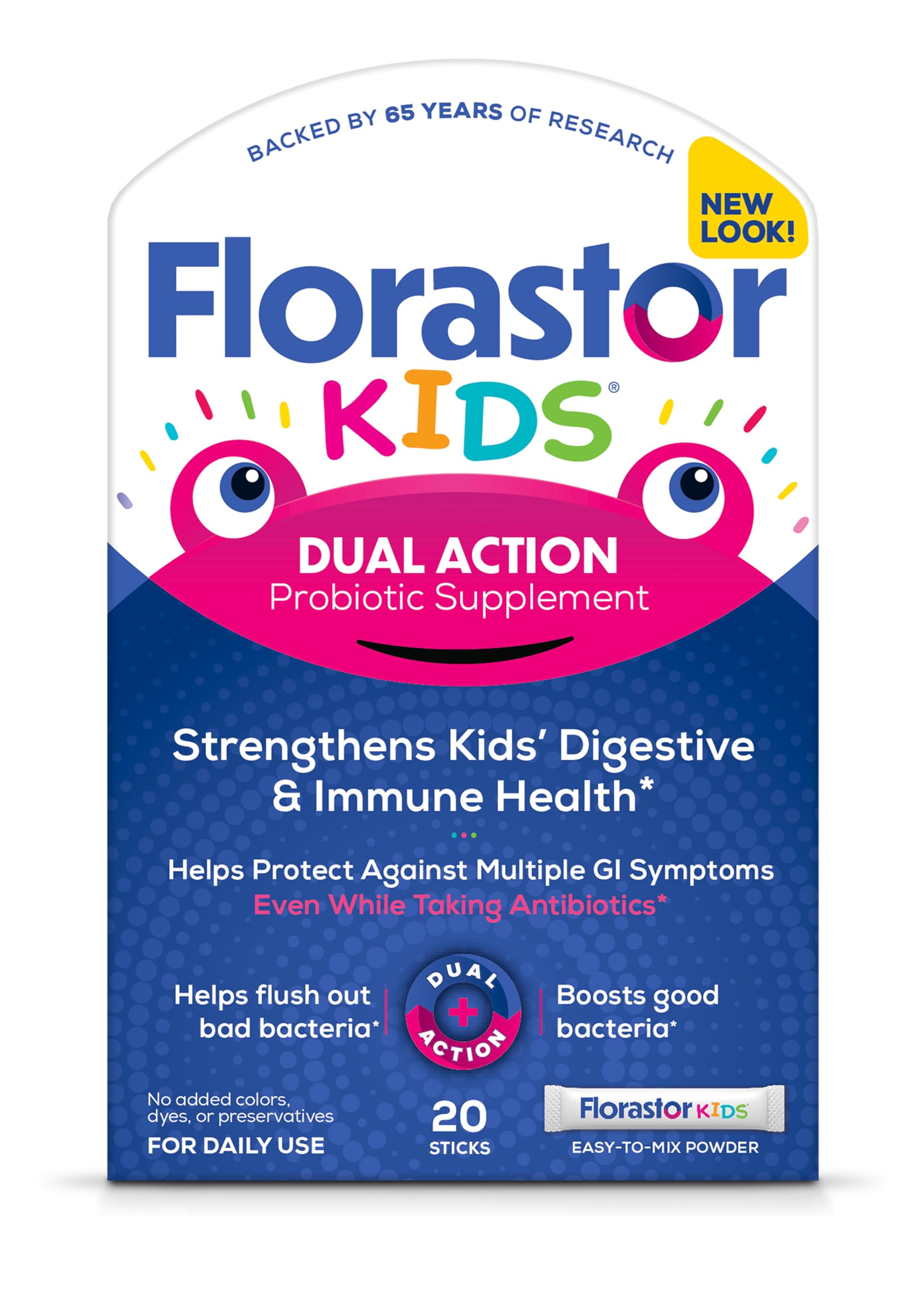 Florastor Kids Dual Action Probiotic Powder Sticks, 20 Sticks