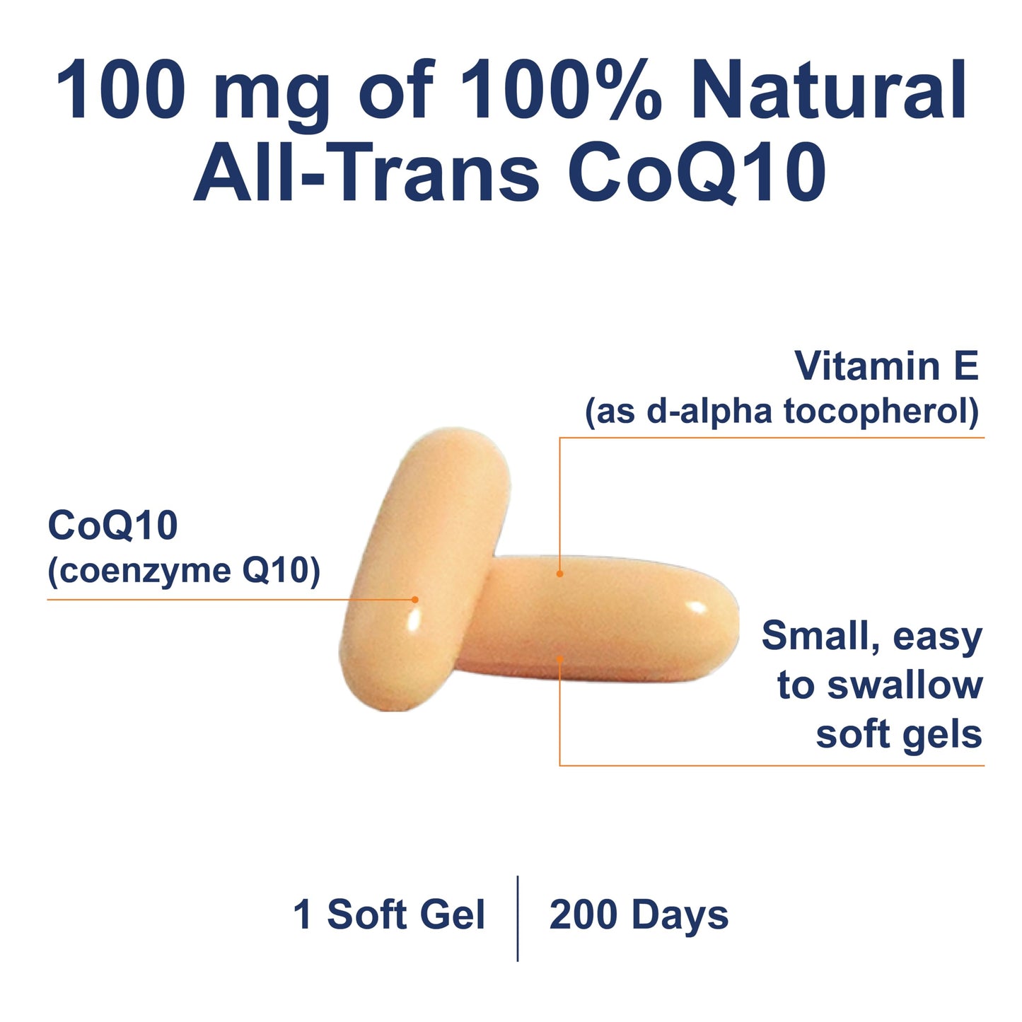 Carlson Co-Q10 Co-Enzyme Q10 100 mg Softgels, 200 Count