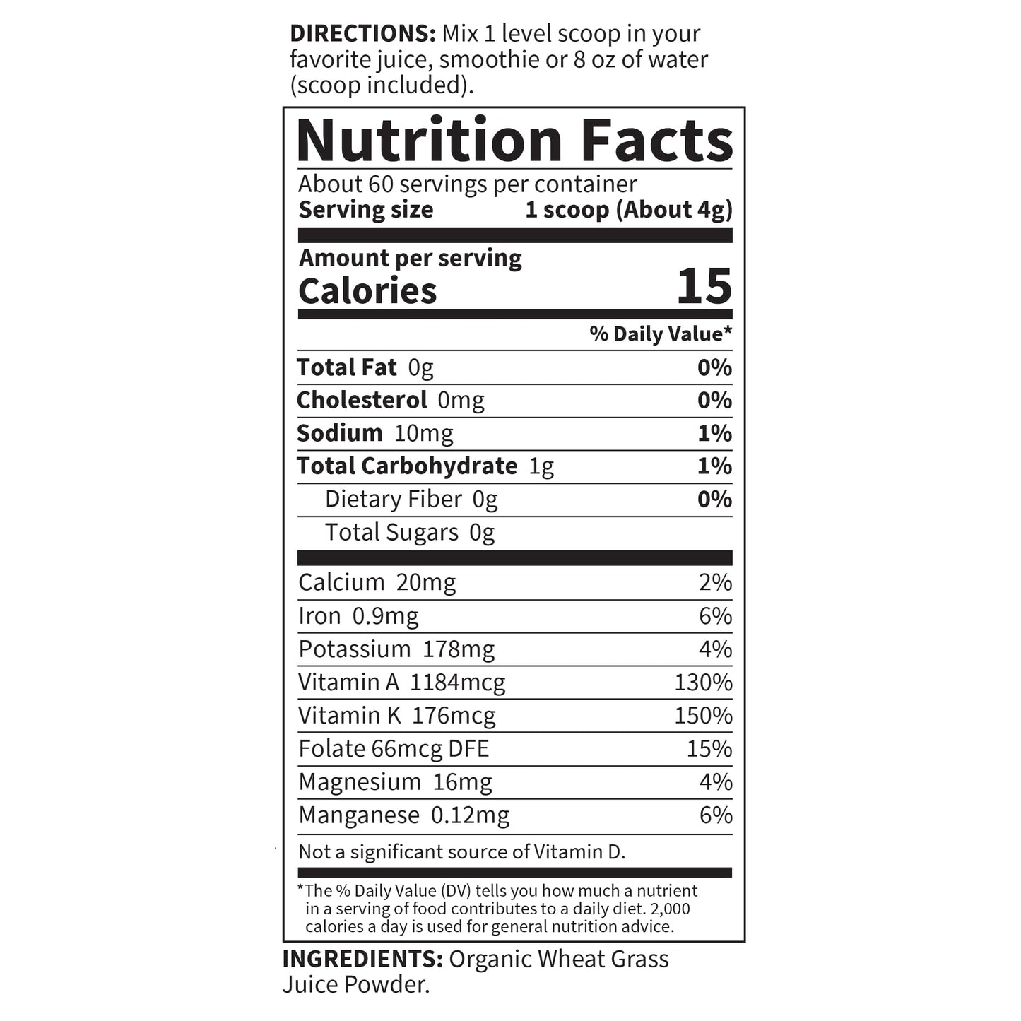 Garden of Life Raw Organic Perfect Food 100% Organic USA Wheat Grass Juice - Juiced Green Superfood Greens Powder 8.46 Ounce