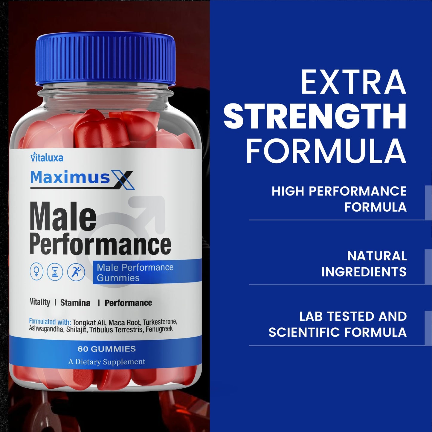 Vitaluxa Maximus X Gummies for Men, Gummy, 300 Count