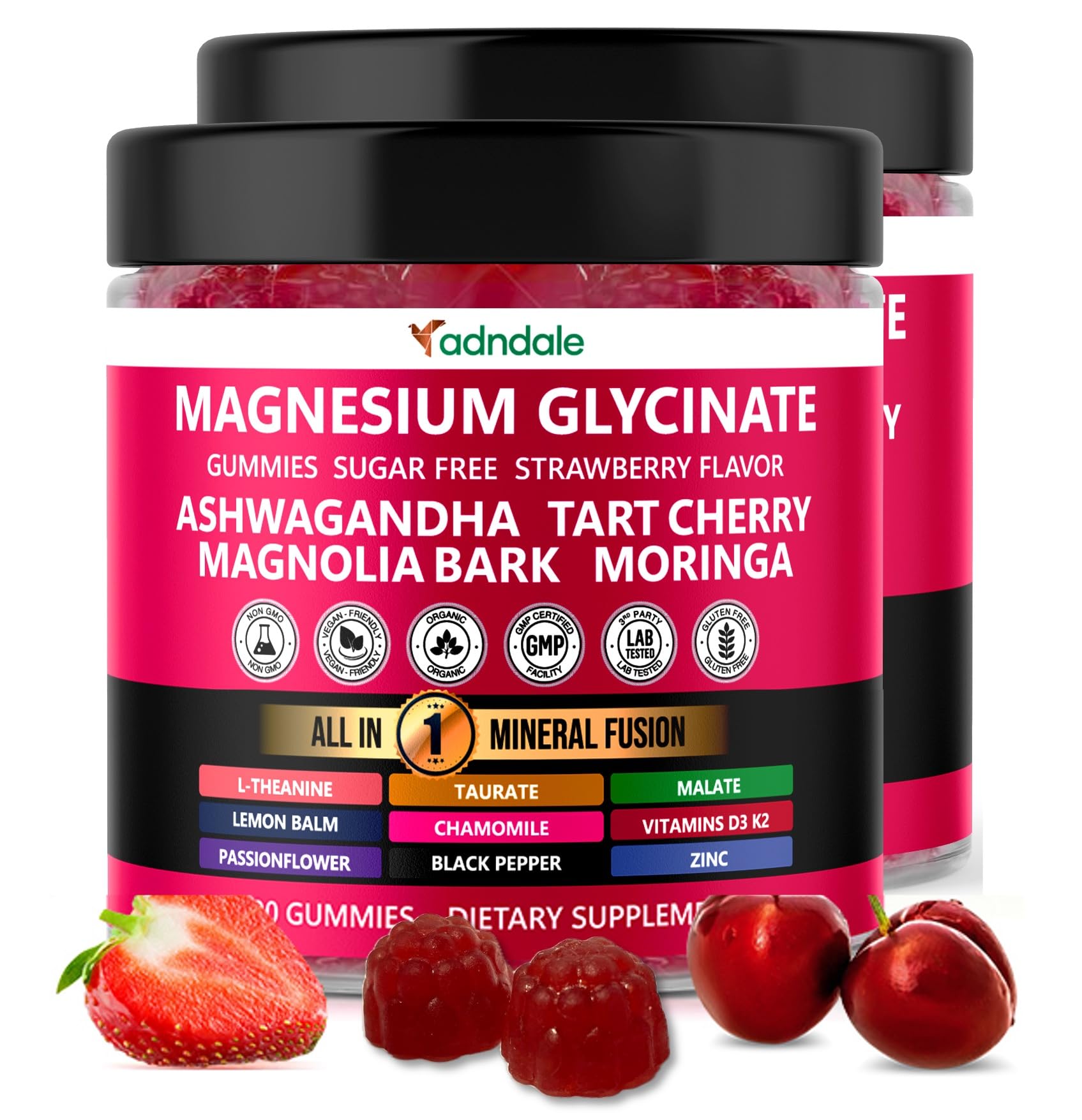 Adndale Magnesium Glycinate 400 mg Gummies, 180 Count
