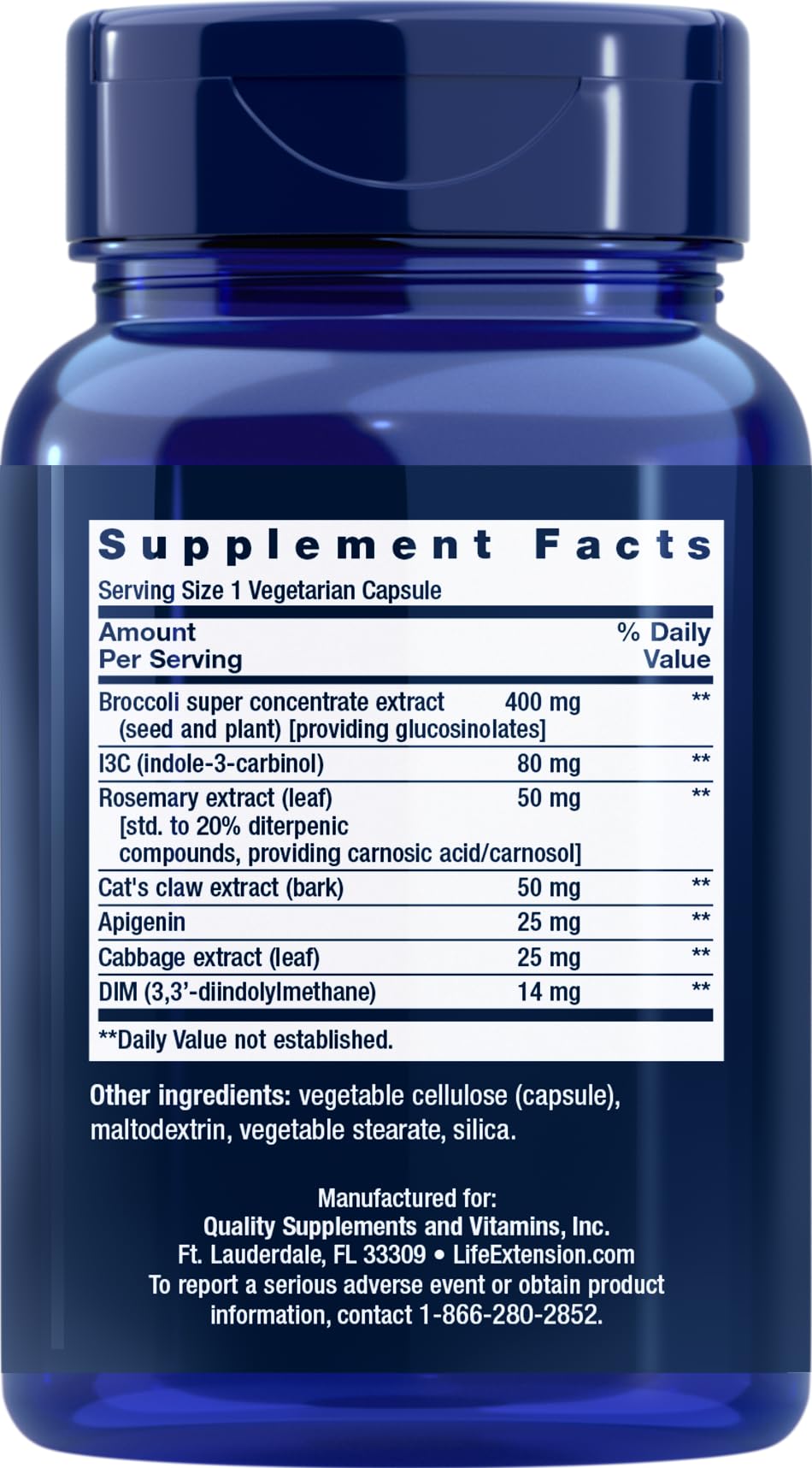 Life Extension Cruciferous Vegetable Extract Blend Capsule 90 Count