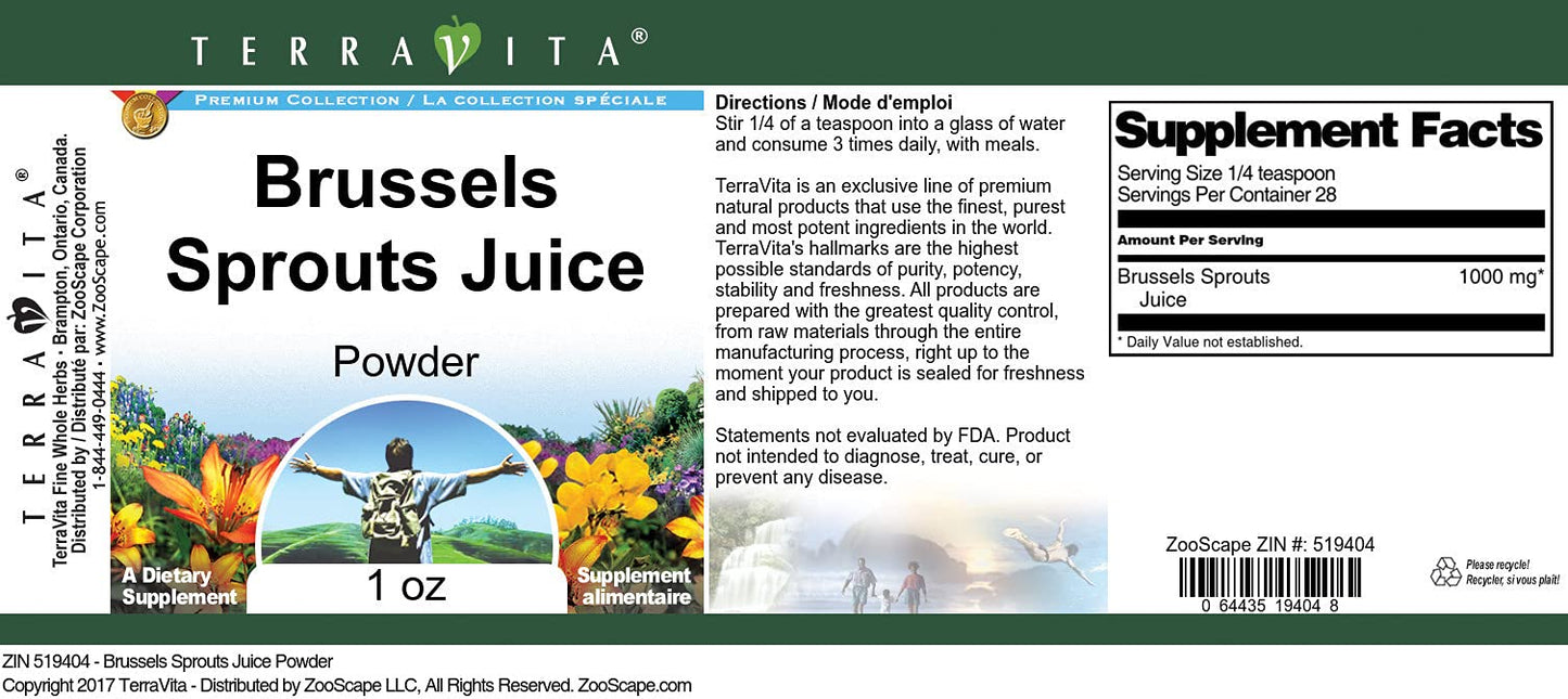 Terravita Brussels Sprouts Juice Powder, 1 oz