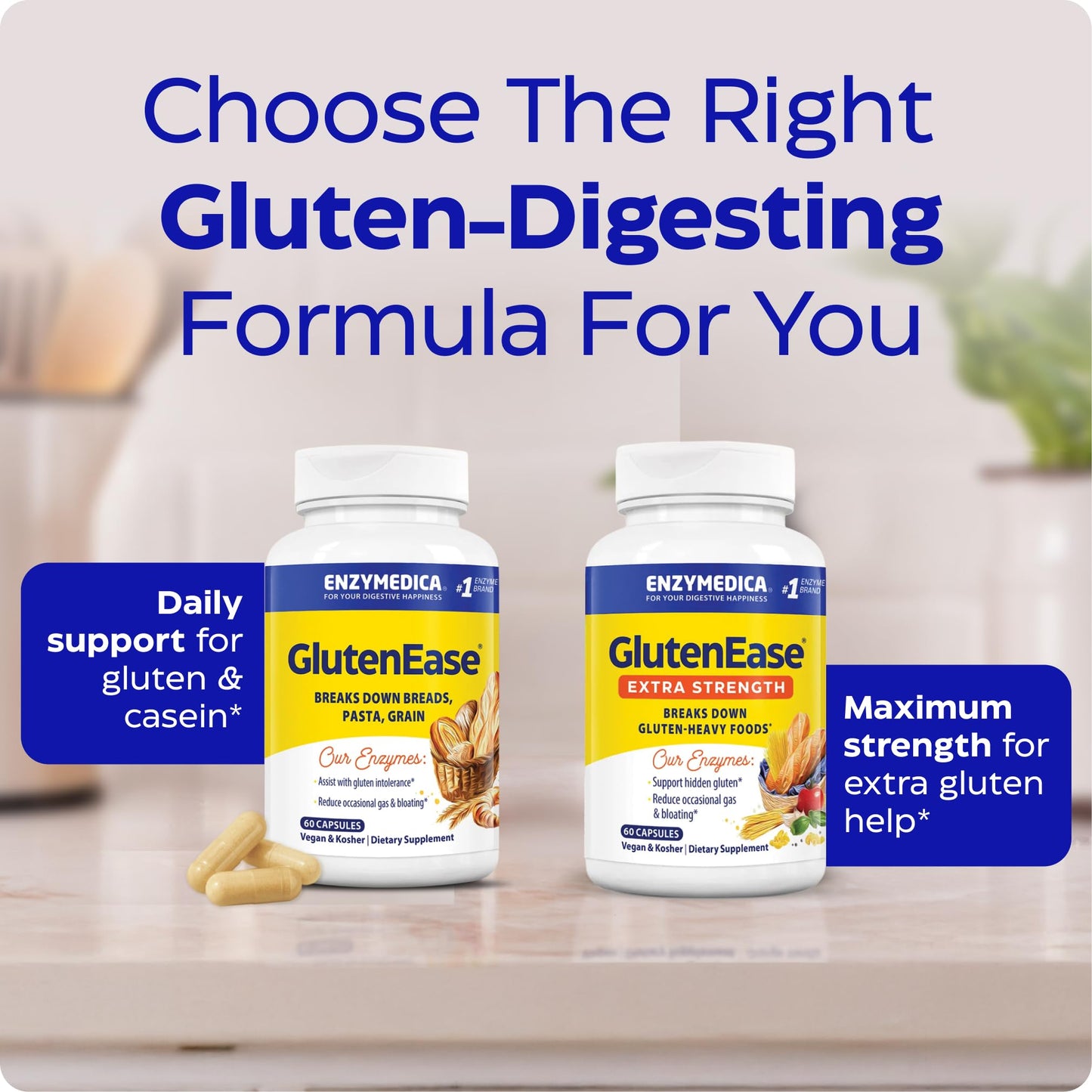 Enzymedica GlutenEase Extra Strength Capsule, 60 Capsules