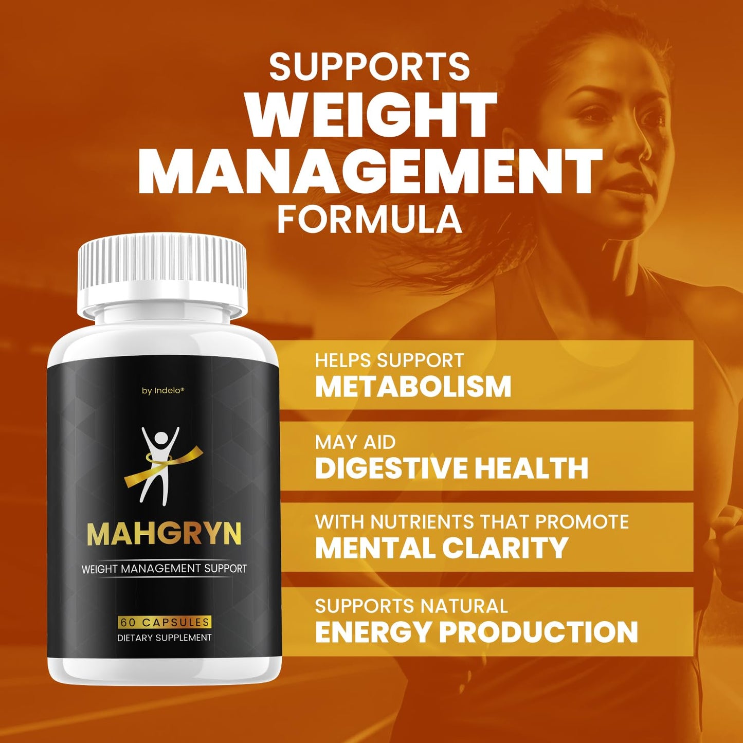 Indelo Mahgryn Advanced Formula Supplement for Daily Health Support Capsules, 60 Count