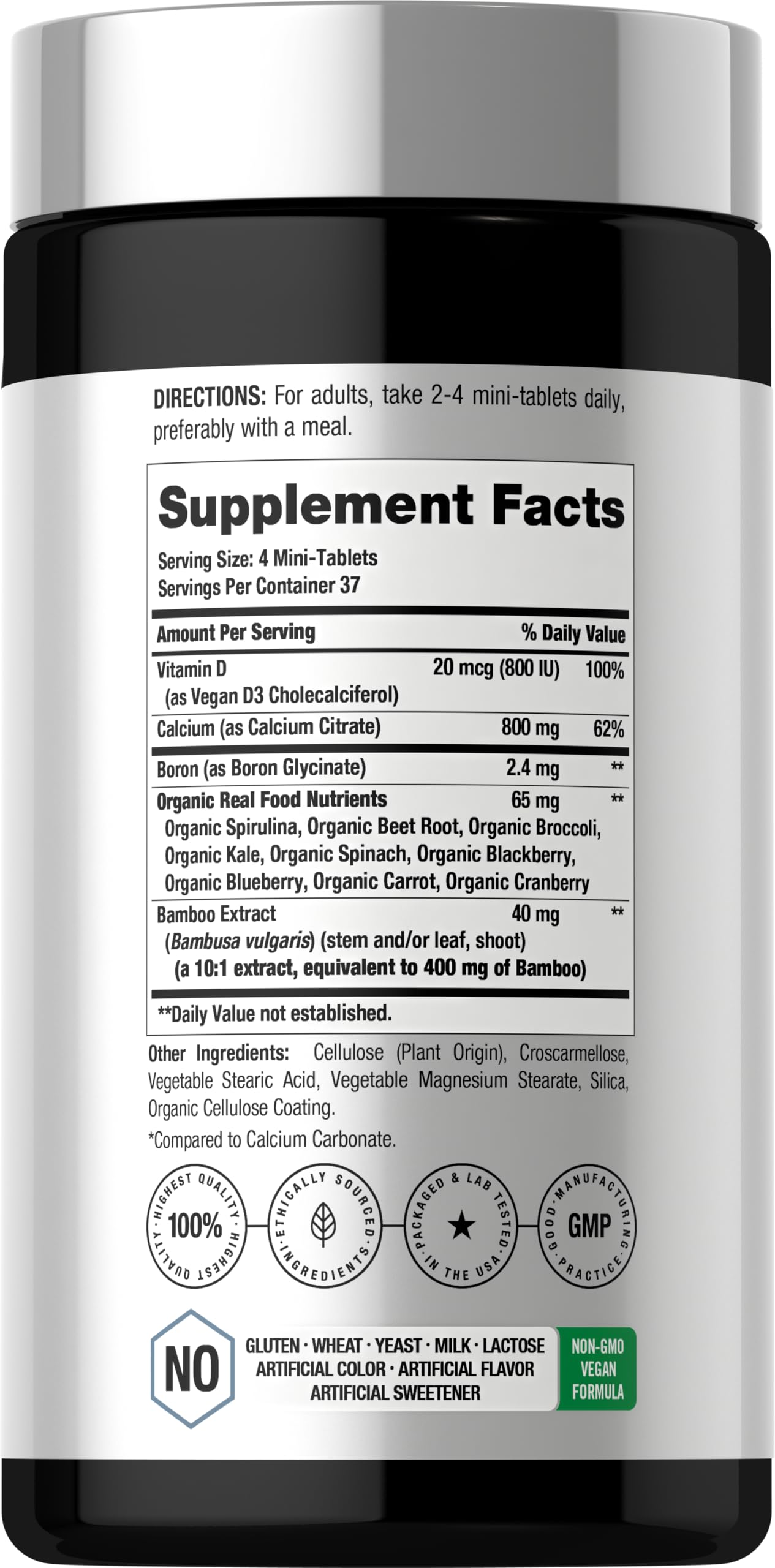 Horbäach Calcium Citrate with Vitamin D3 & Boron 150 Tablets