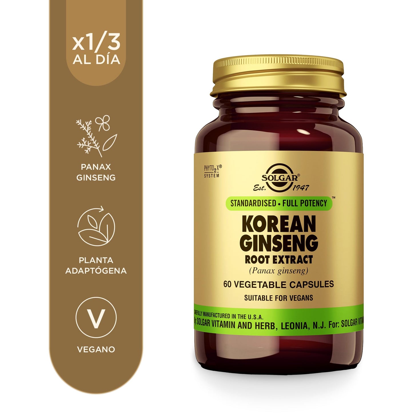 Solgar Korean Ginseng Root Extract Capsules, 60 Count