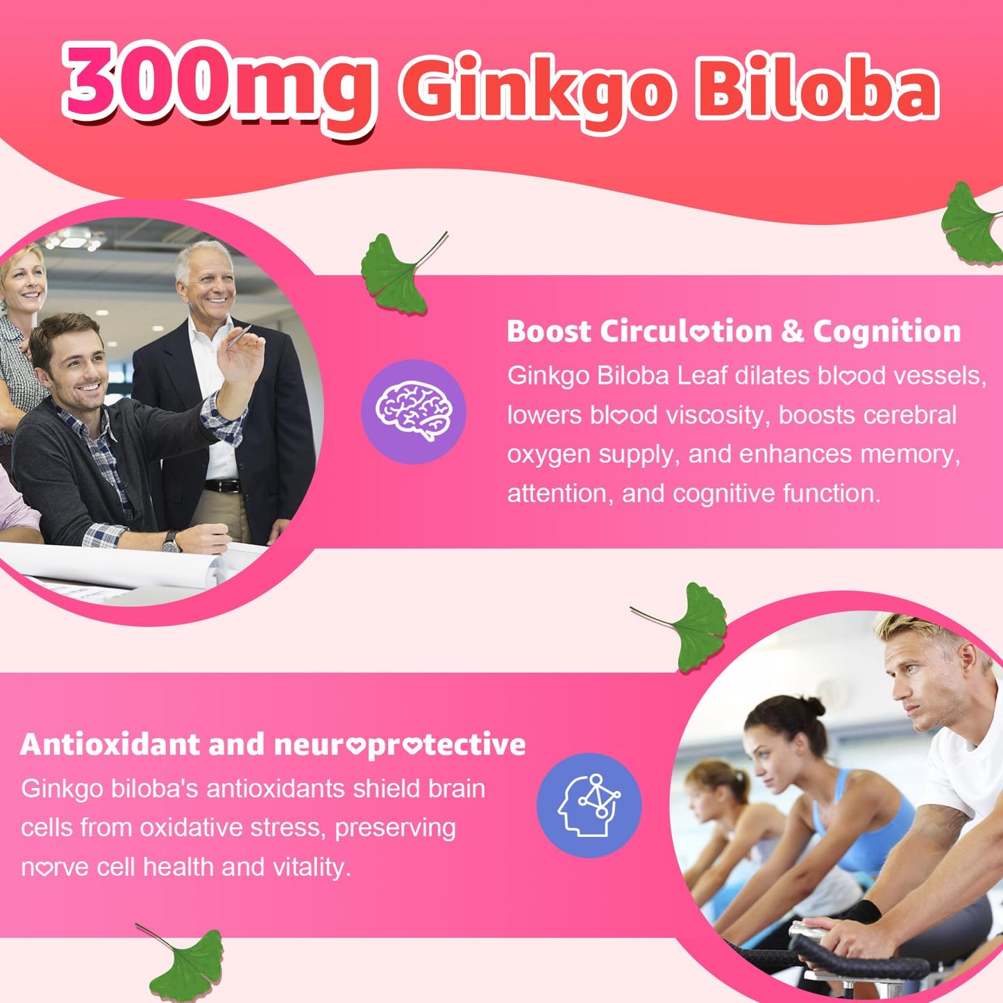 Flyrocer Ginkgo Biloba Gummies for Adults & Kids, 120 Count