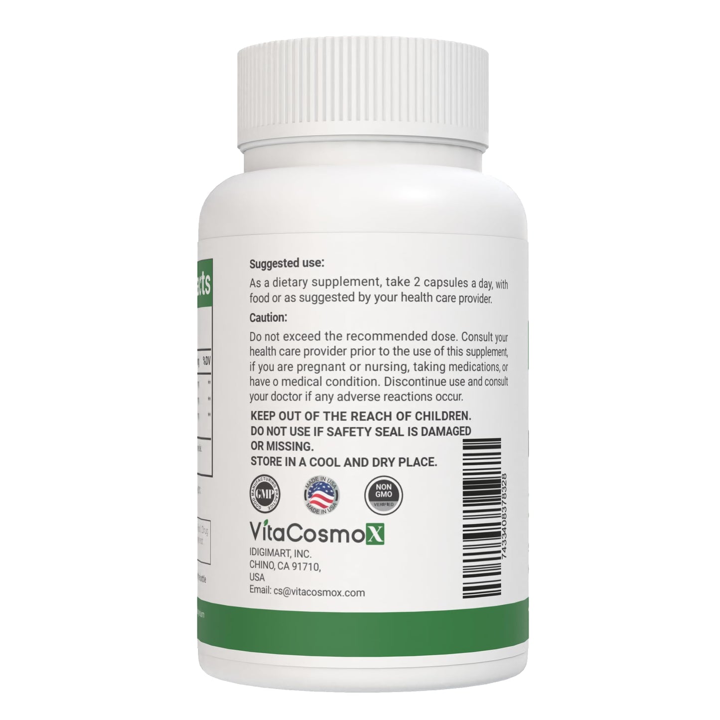 VitaCosmoX Fisetin Quercetin Resveratrol Complex Capsules, 120 Capsules